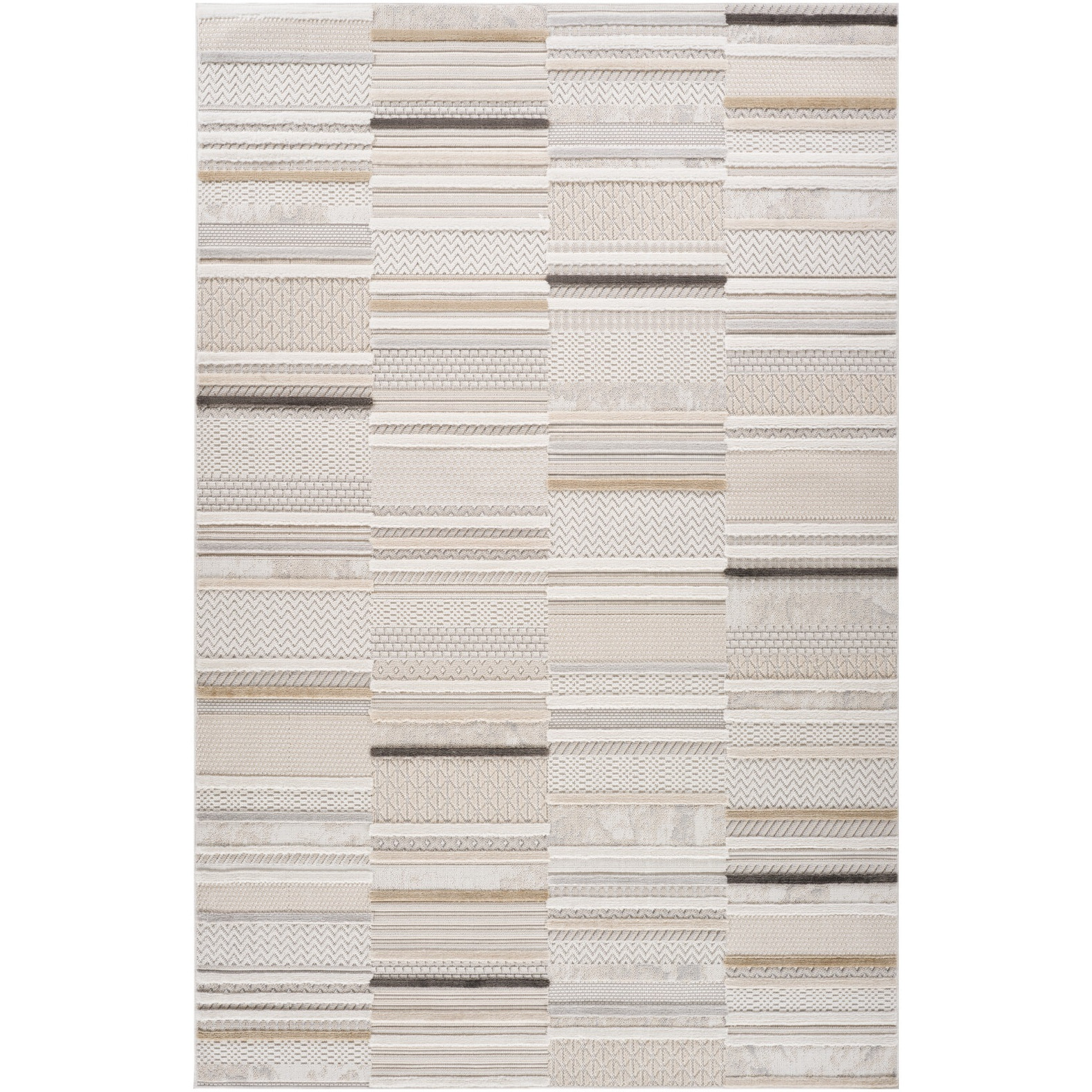 7' X 10' Gray and Beige Abstract Distressed Area Rug
