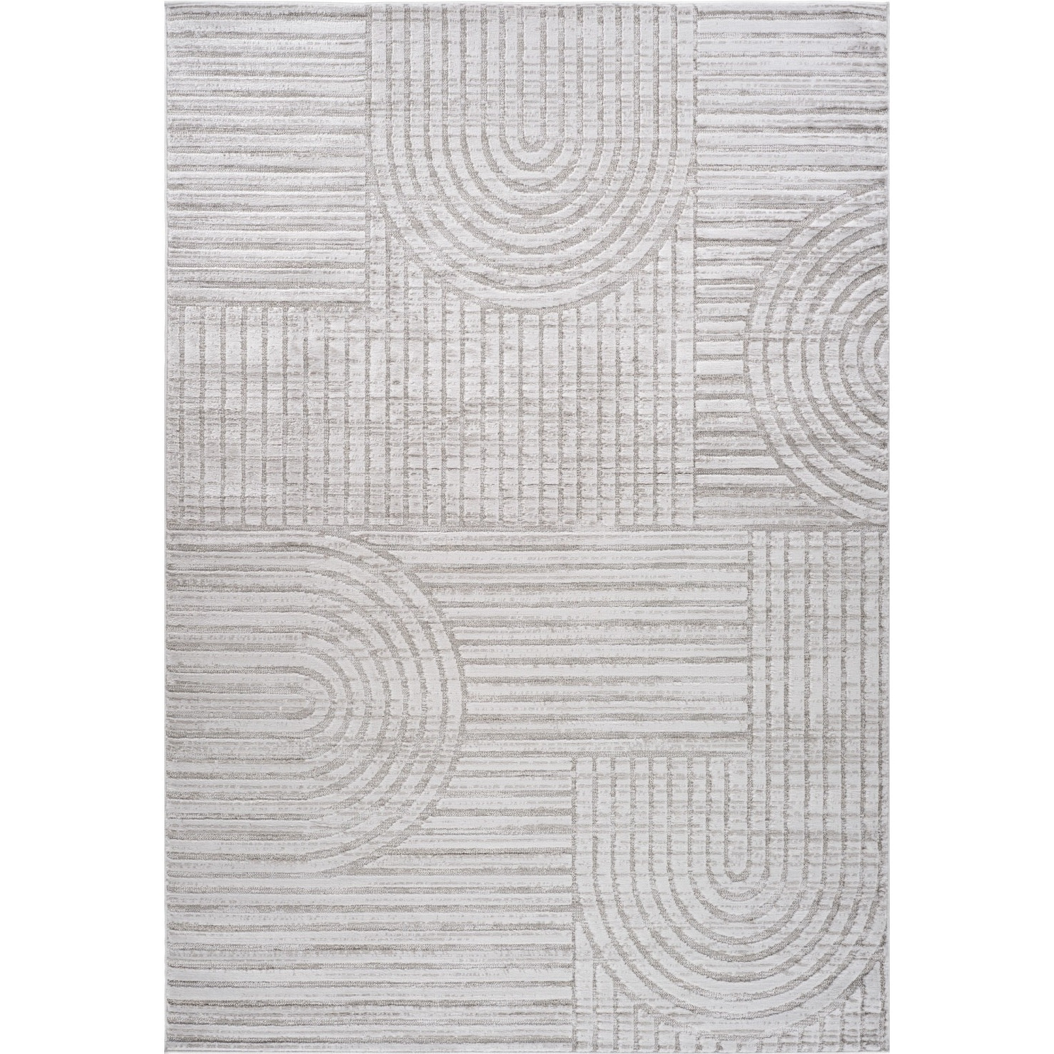 4' X 6' Gray Abstract Geometric Distressed Area Rug