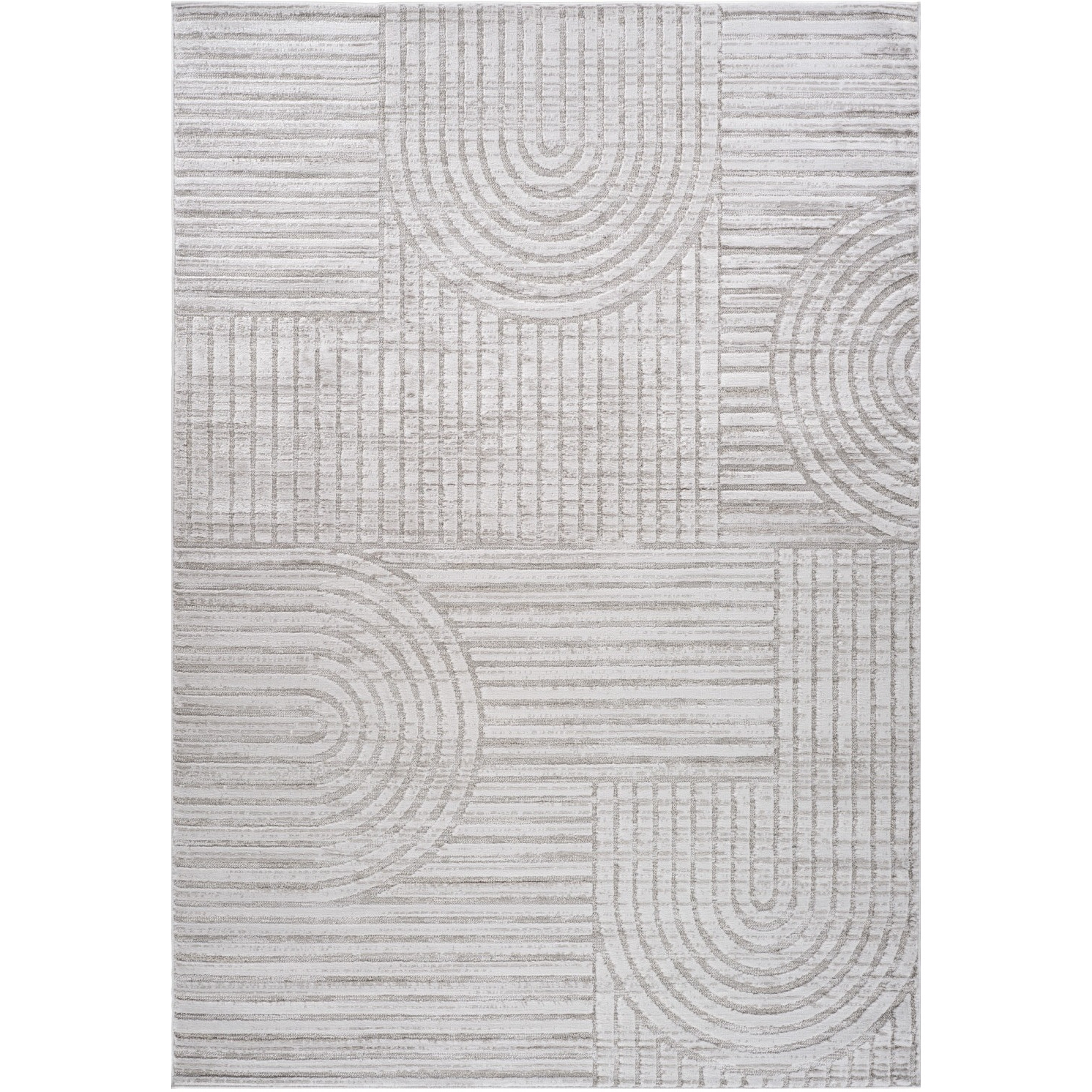 7' X 10' Gray Abstract Geometric Distressed Area Rug
