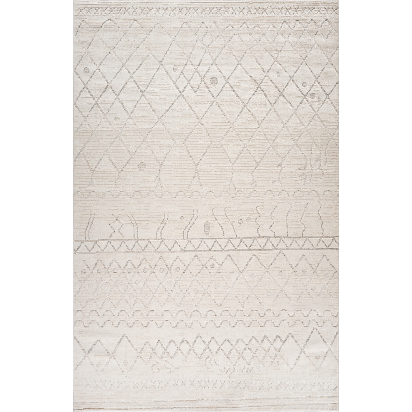 4' X 6' Gray and Beige Abstract Distressed Area Rug