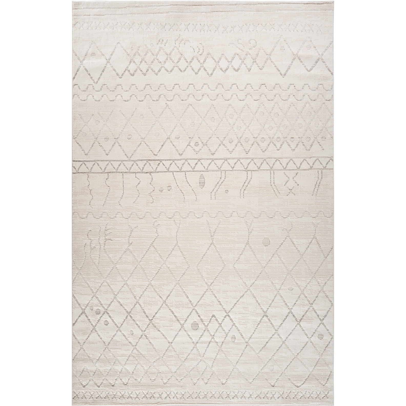 5' X 8' Gray and Beige Abstract Distressed Area Rug