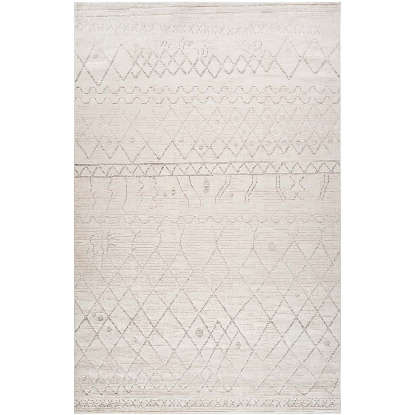 7' X 10' Gray and Beige Abstract Distressed Area Rug