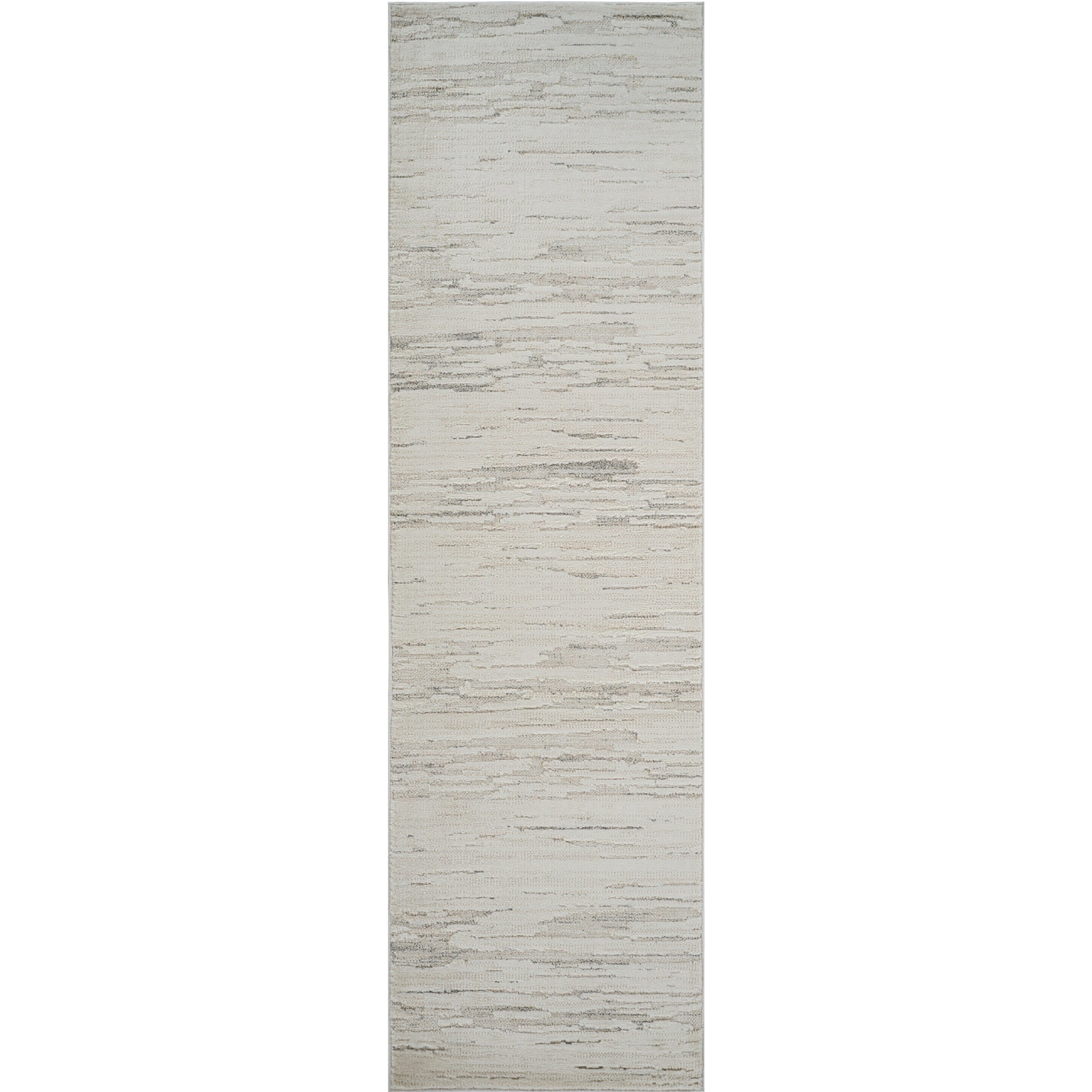 8' Gray and Beige Geometric Distressed Area Rug