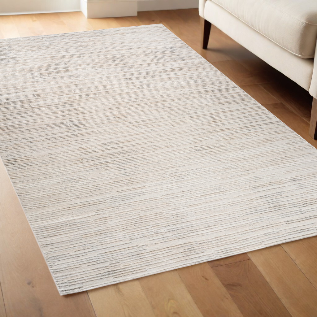 4' X 6' Gray and Beige Geometric Distressed Area Rug