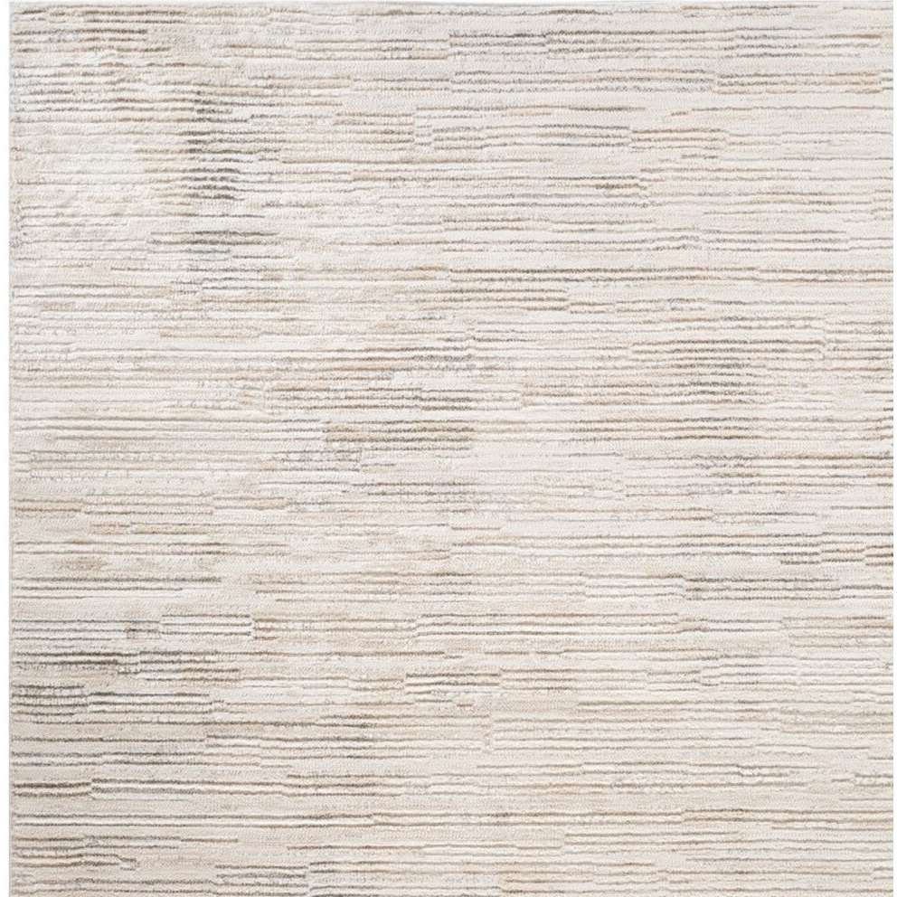 5' X 8' Gray and Beige Geometric Distressed Area Rug