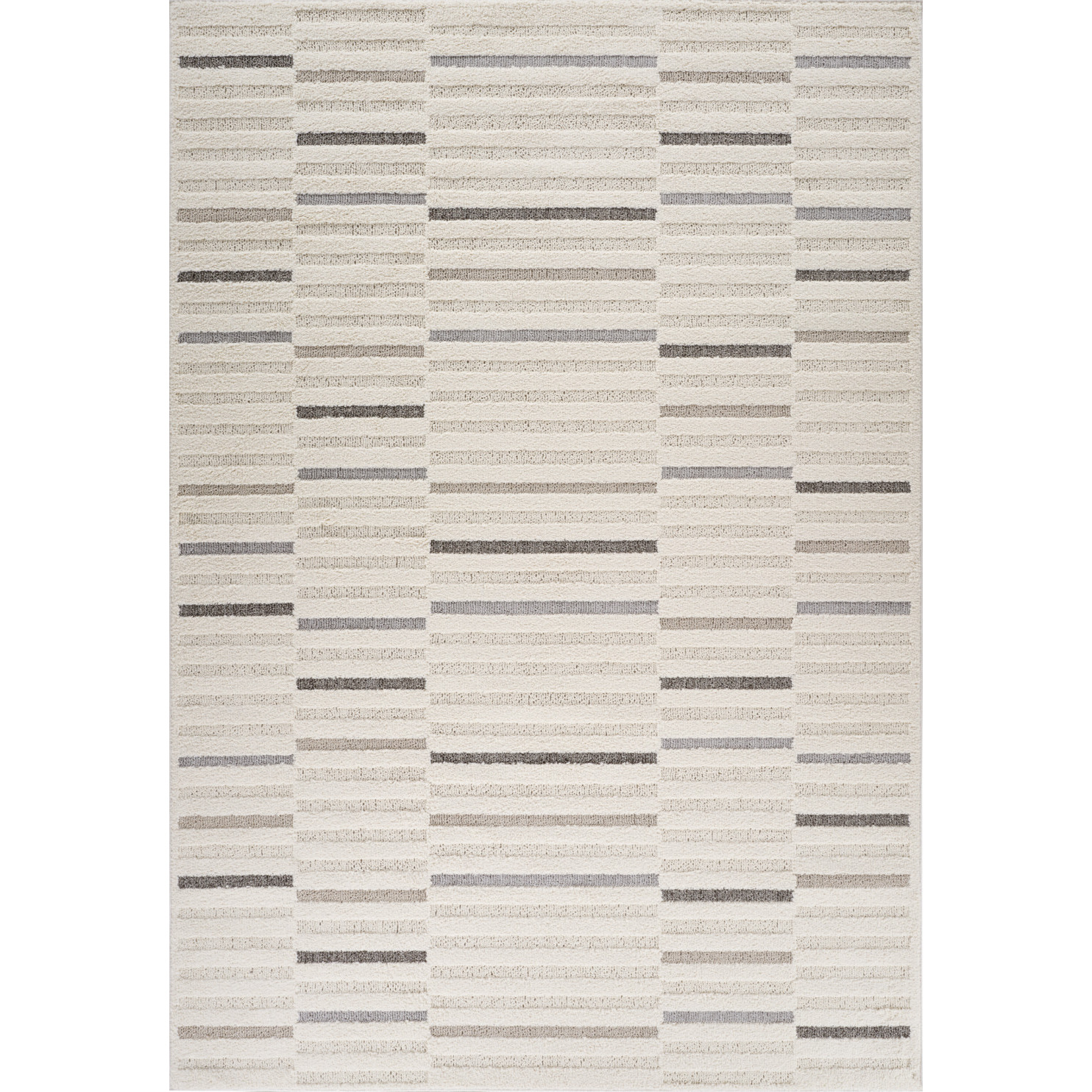 8' X 11' Gray and Cream Abstract Distressed Area Rug