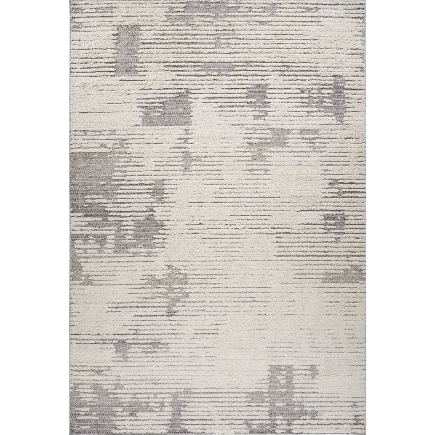 5' X 8' Gray and Cream Abstract Distressed Area Rug