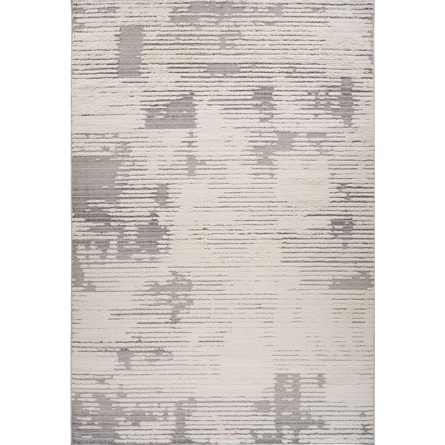 7' X 10' Gray and Cream Abstract Distressed Area Rug