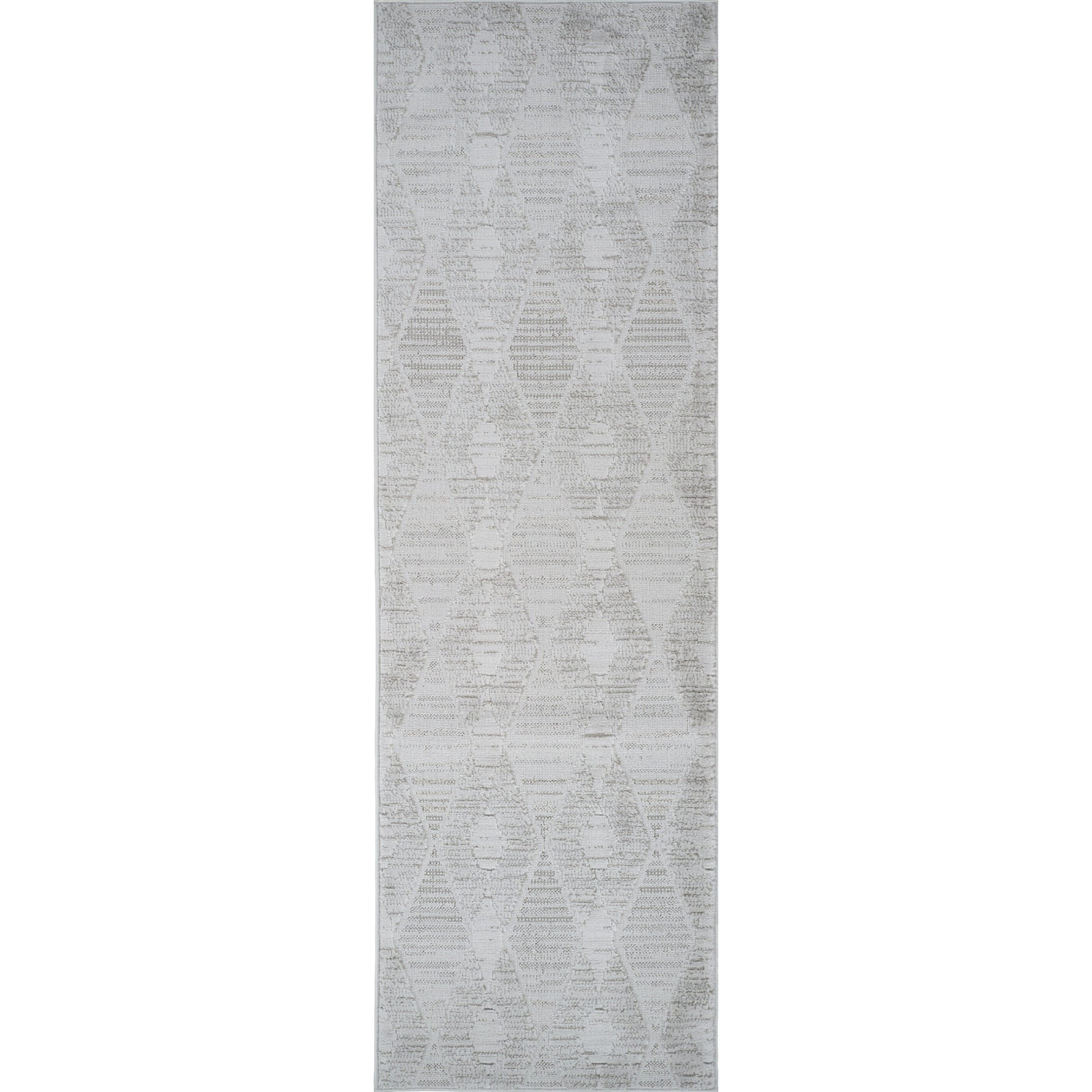 8' Gray Geometric Distressed Area Rug