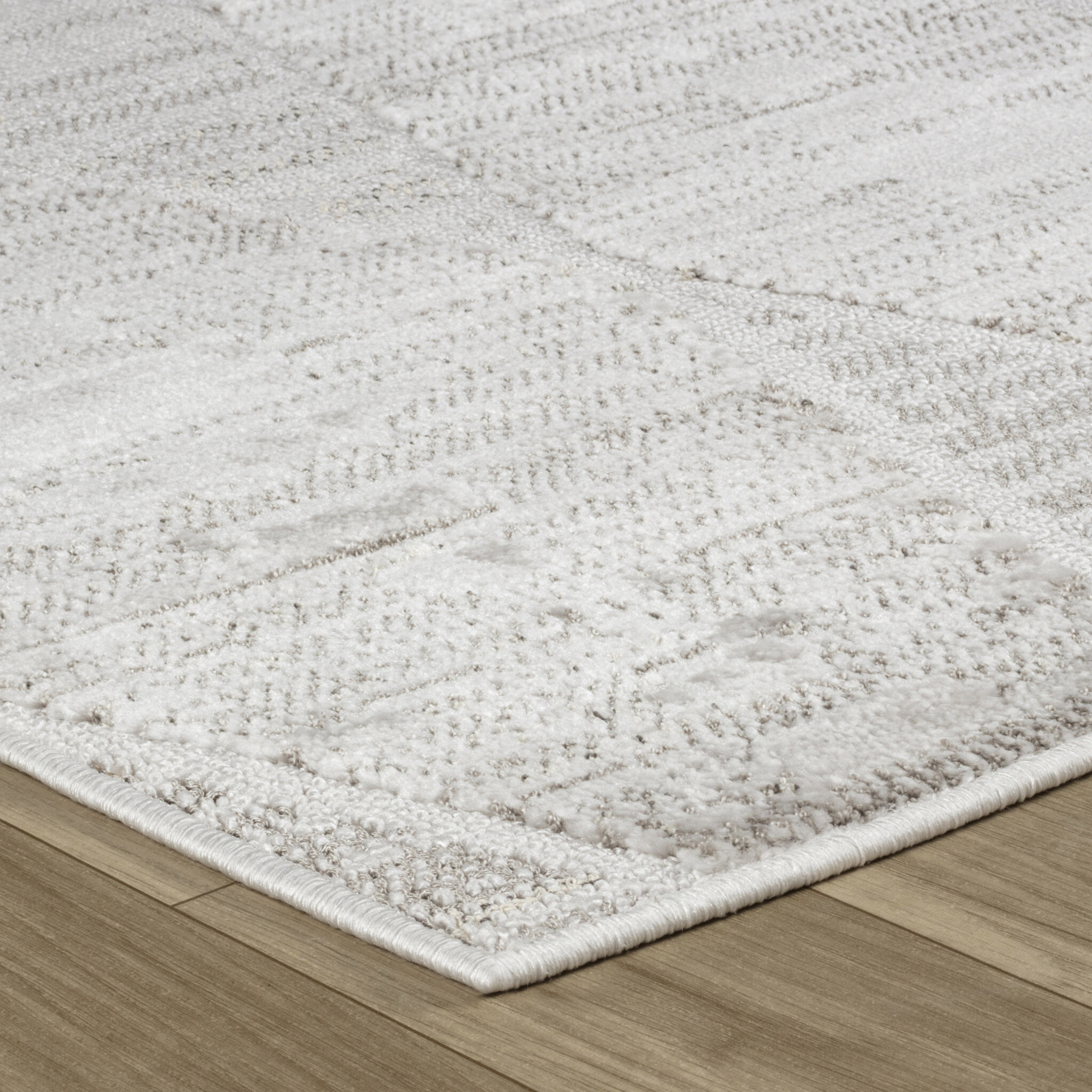 8' X 11' Gray Geometric Distressed Area Rug