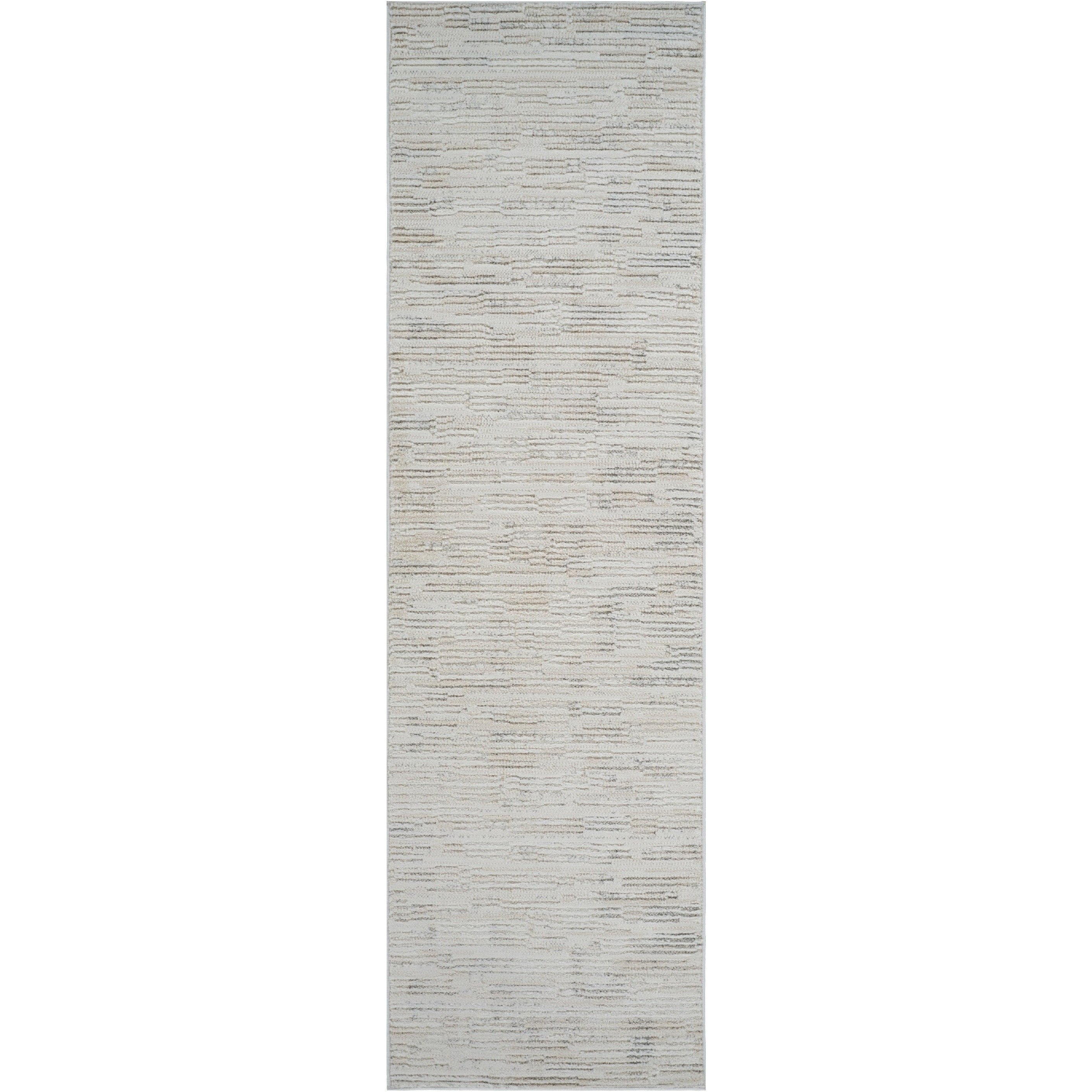 8' Gray and Beige Geometric Distressed Area Rug