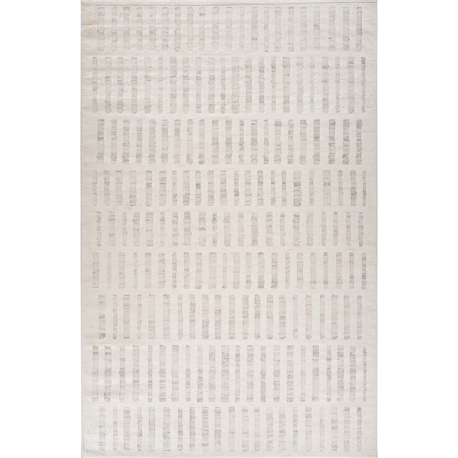2' X 5' Gray and Beige Geometric Distressed Area Rug