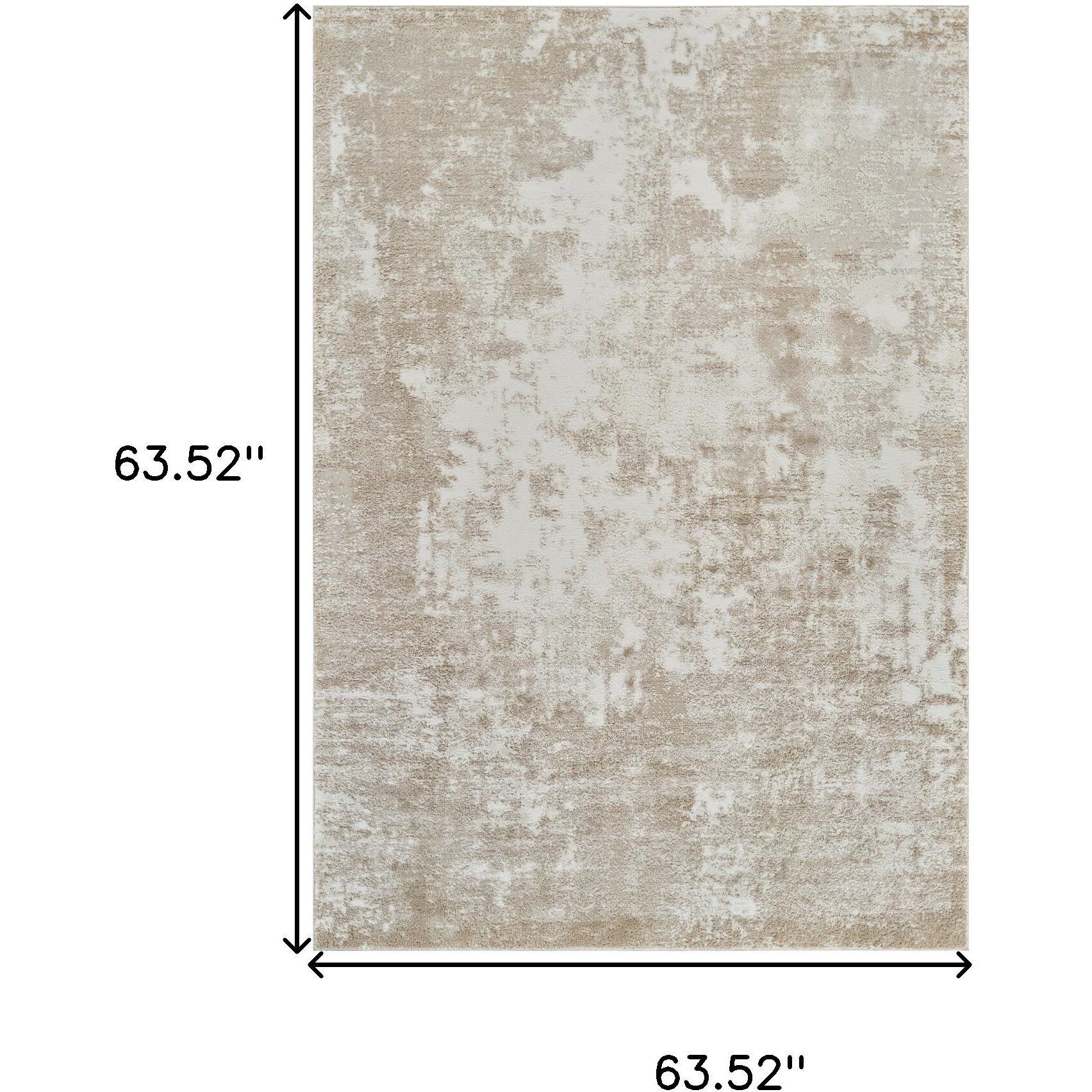 5' X 8' Cream and Beige Abstract Distressed Area Rug