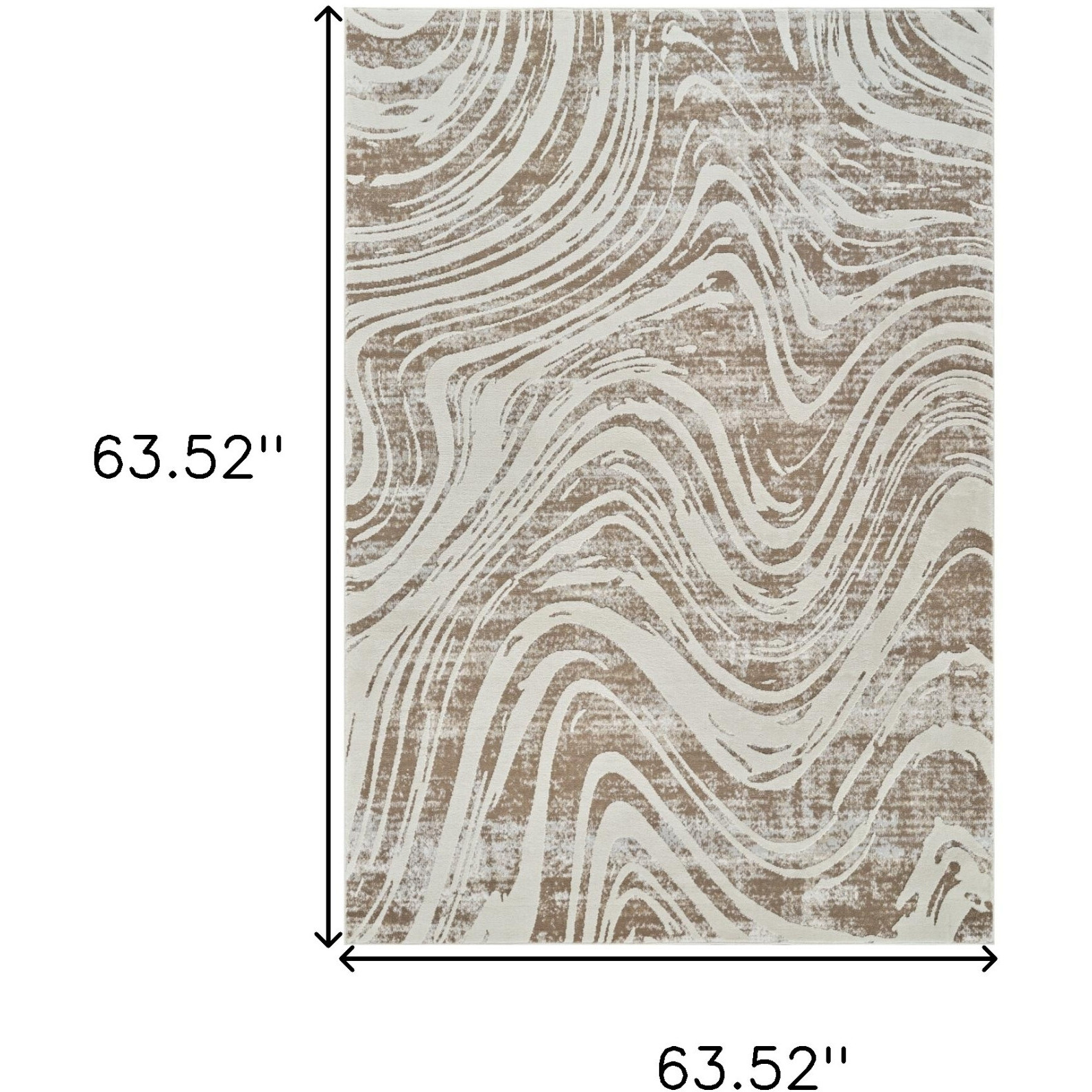5' X 8' Beige and Brown Abstract Distressed Area Rug