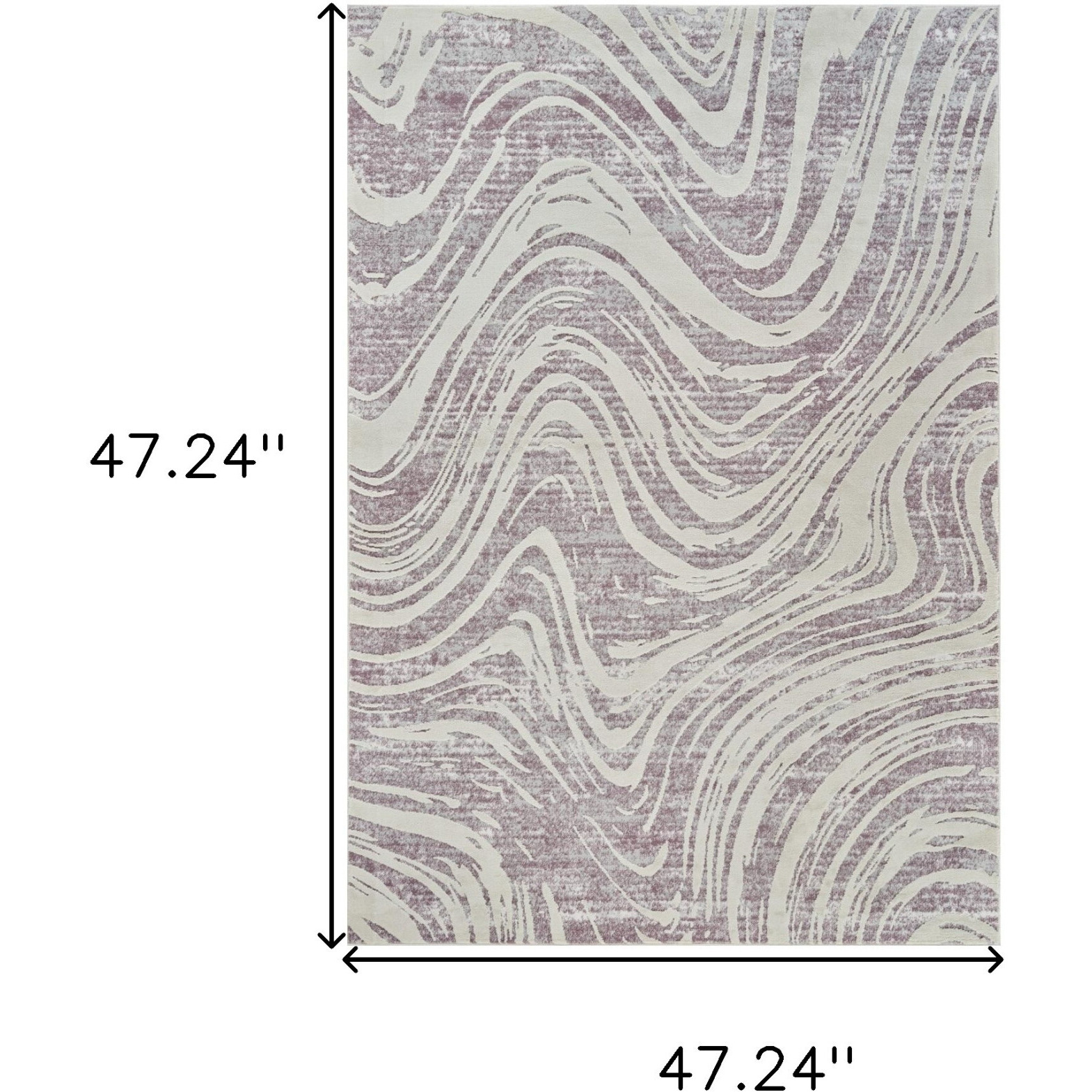 4' X 6' Beige and Purple Abstract Distressed Area Rug