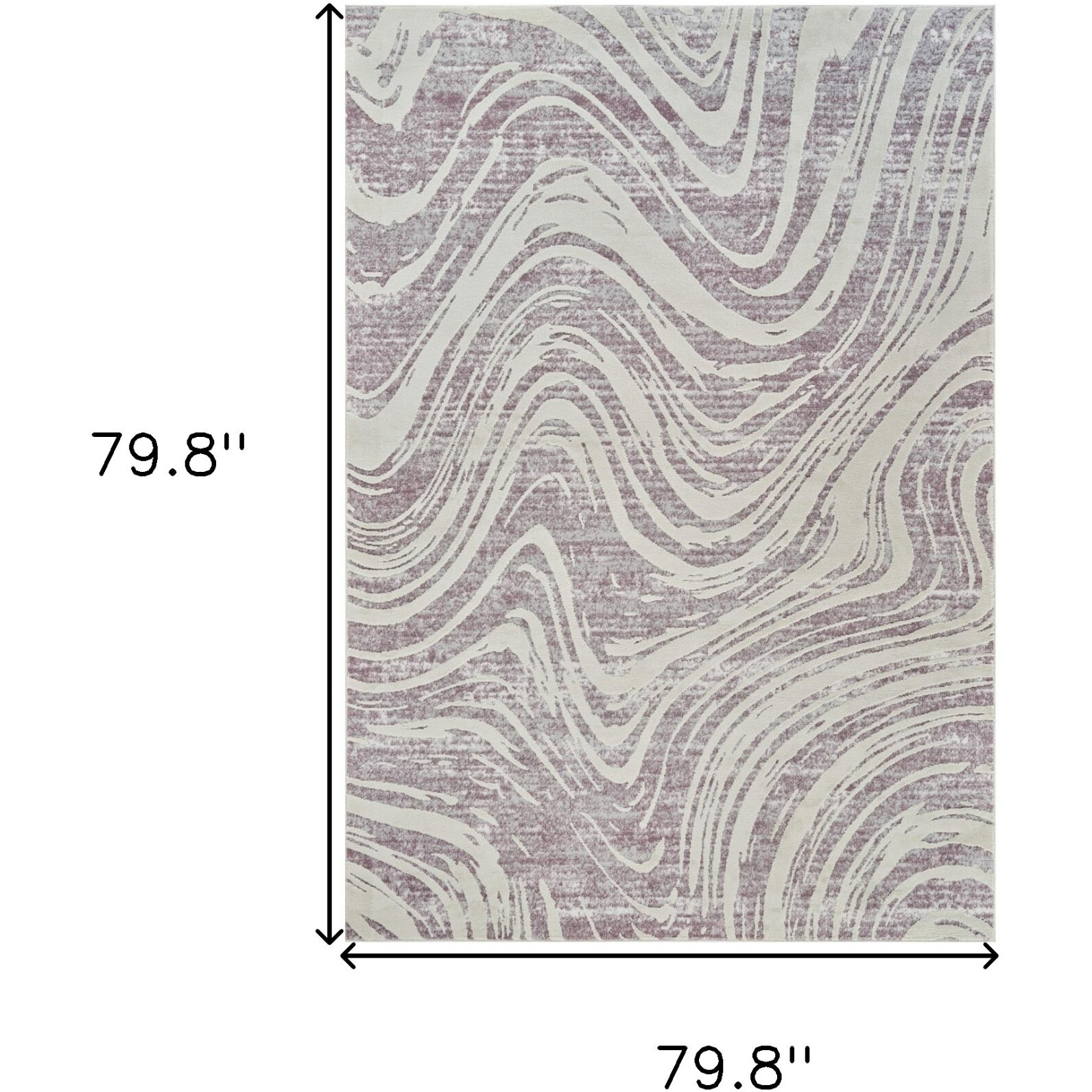 7' X 10' Beige and Purple Abstract Distressed Area Rug