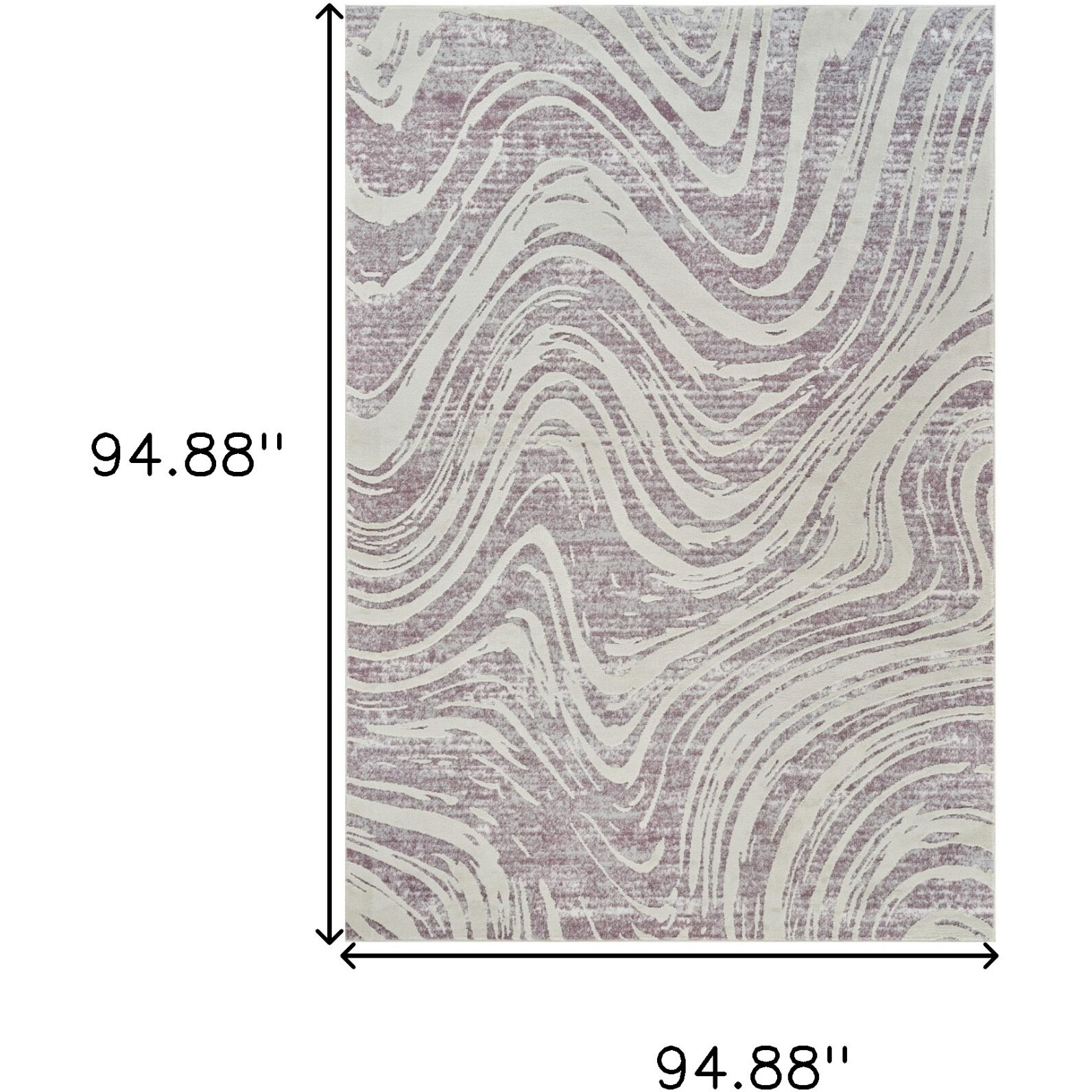 8' X 11' Beige and Purple Abstract Distressed Area Rug