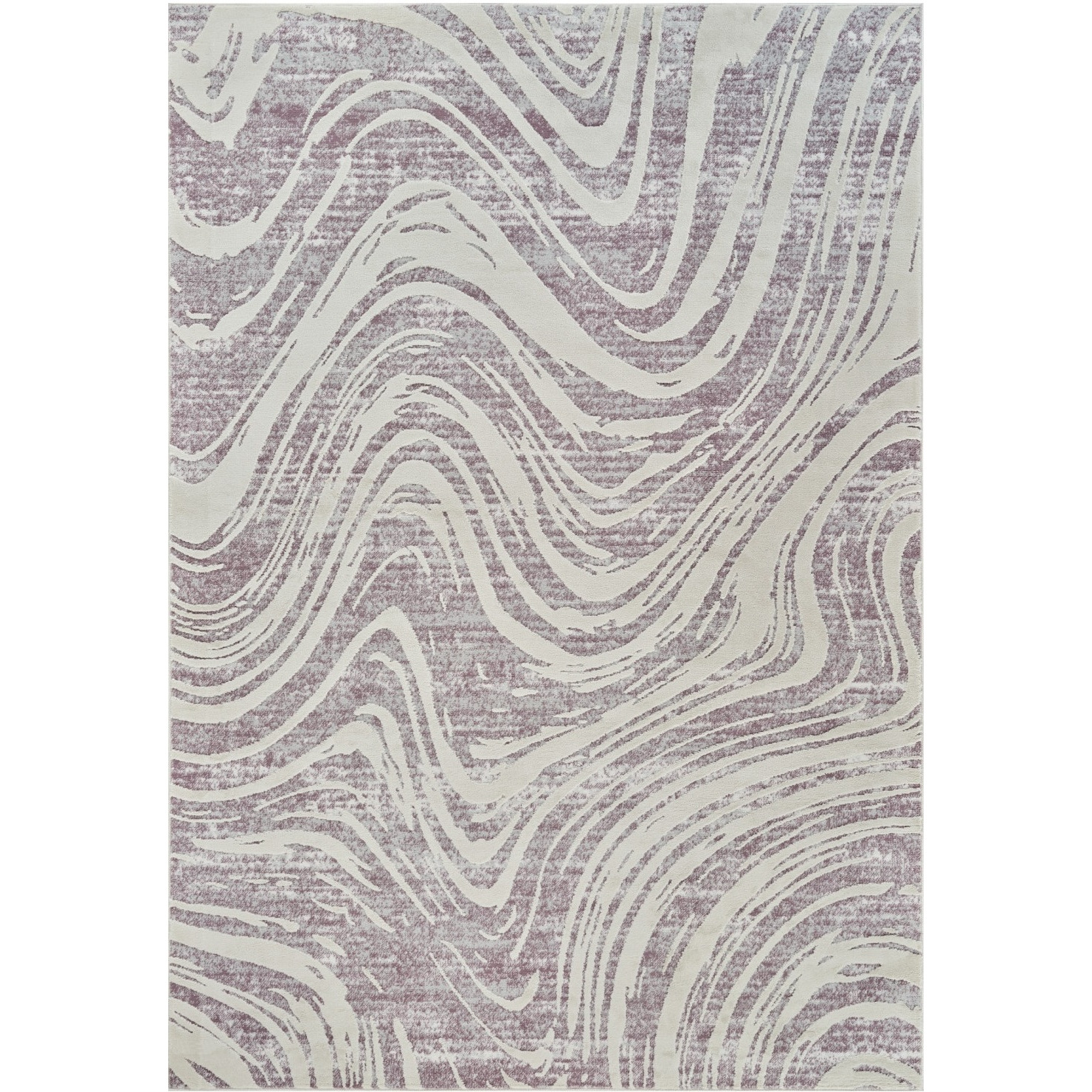 8' X 11' Beige and Purple Abstract Distressed Area Rug