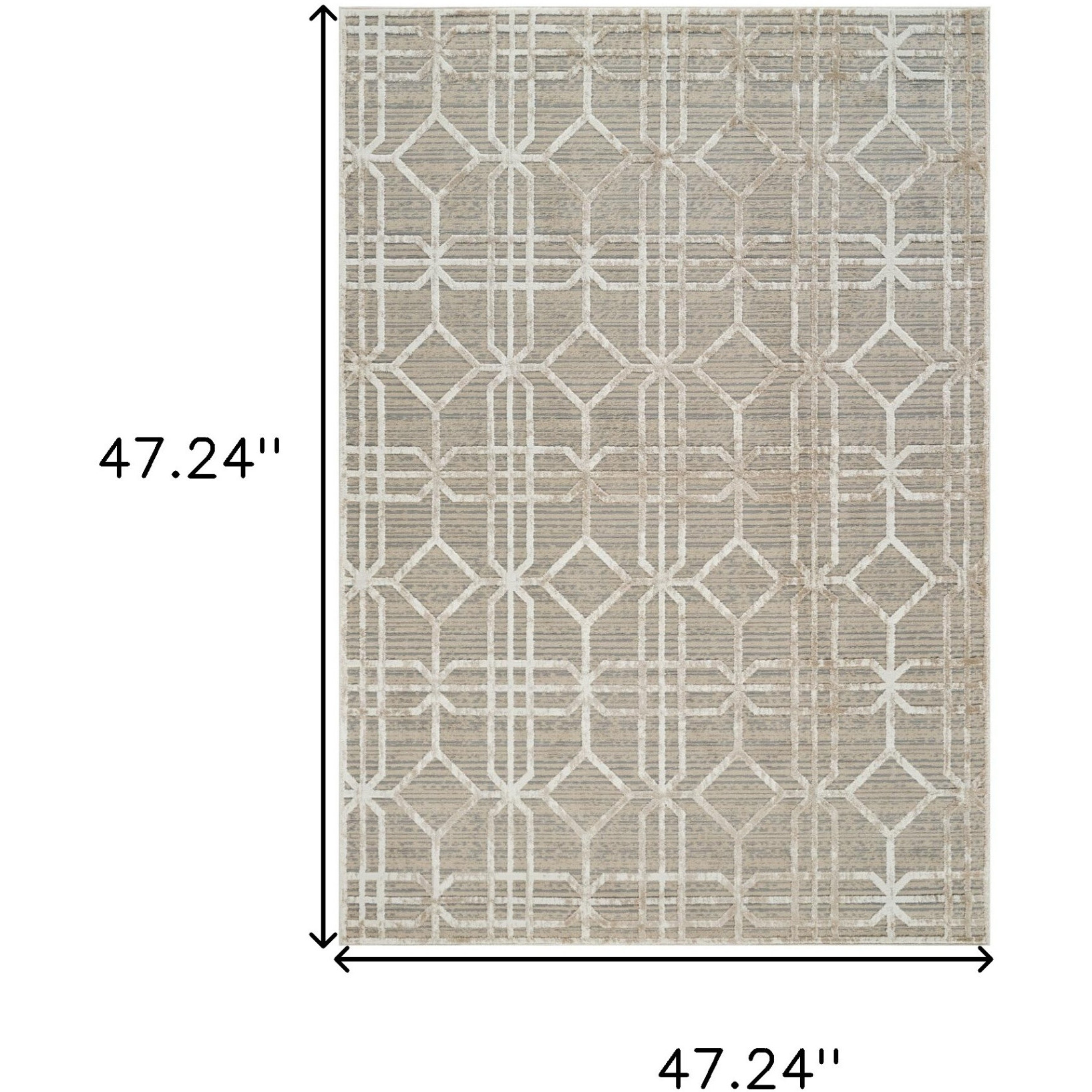4' X 6' Beige and Brown Abstract Distressed Area Rug