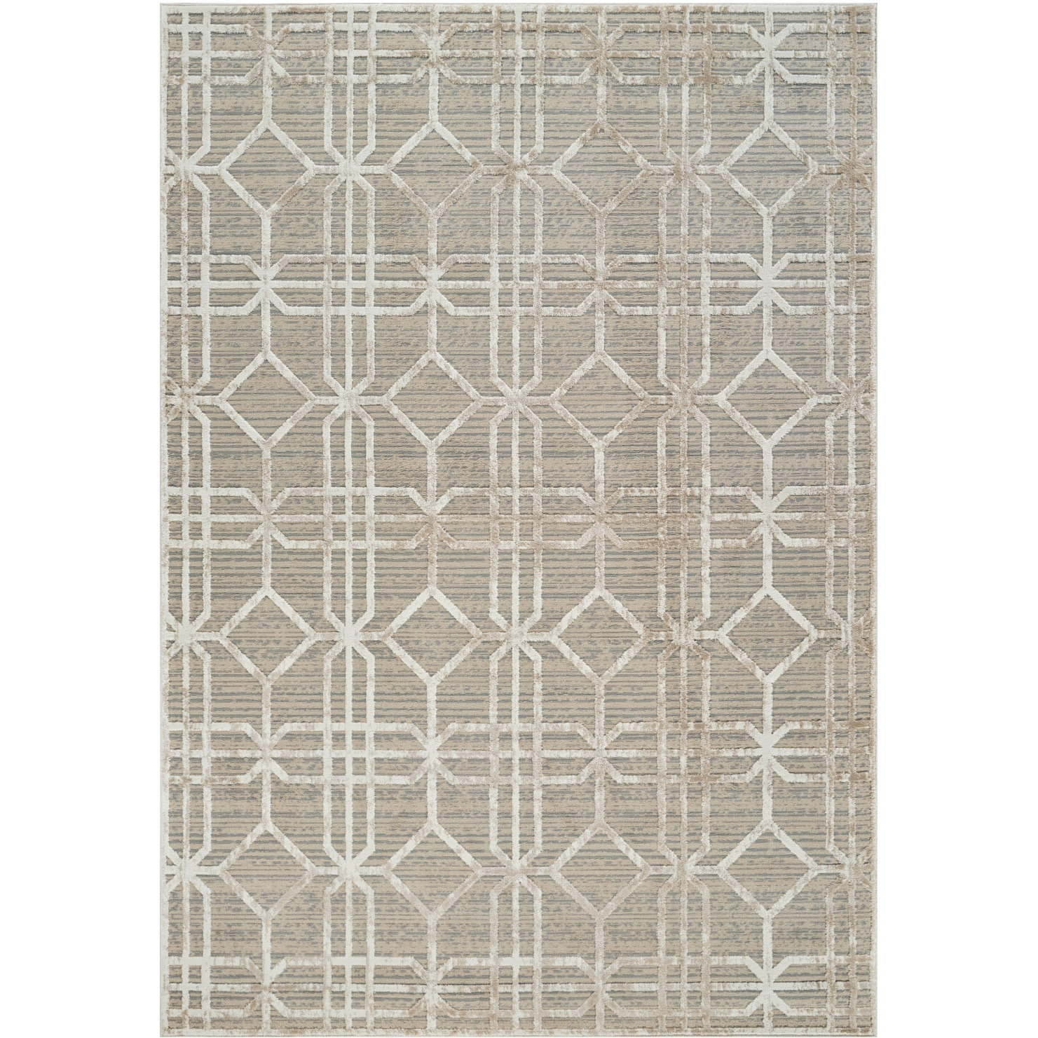 4' X 6' Beige and Brown Abstract Distressed Area Rug