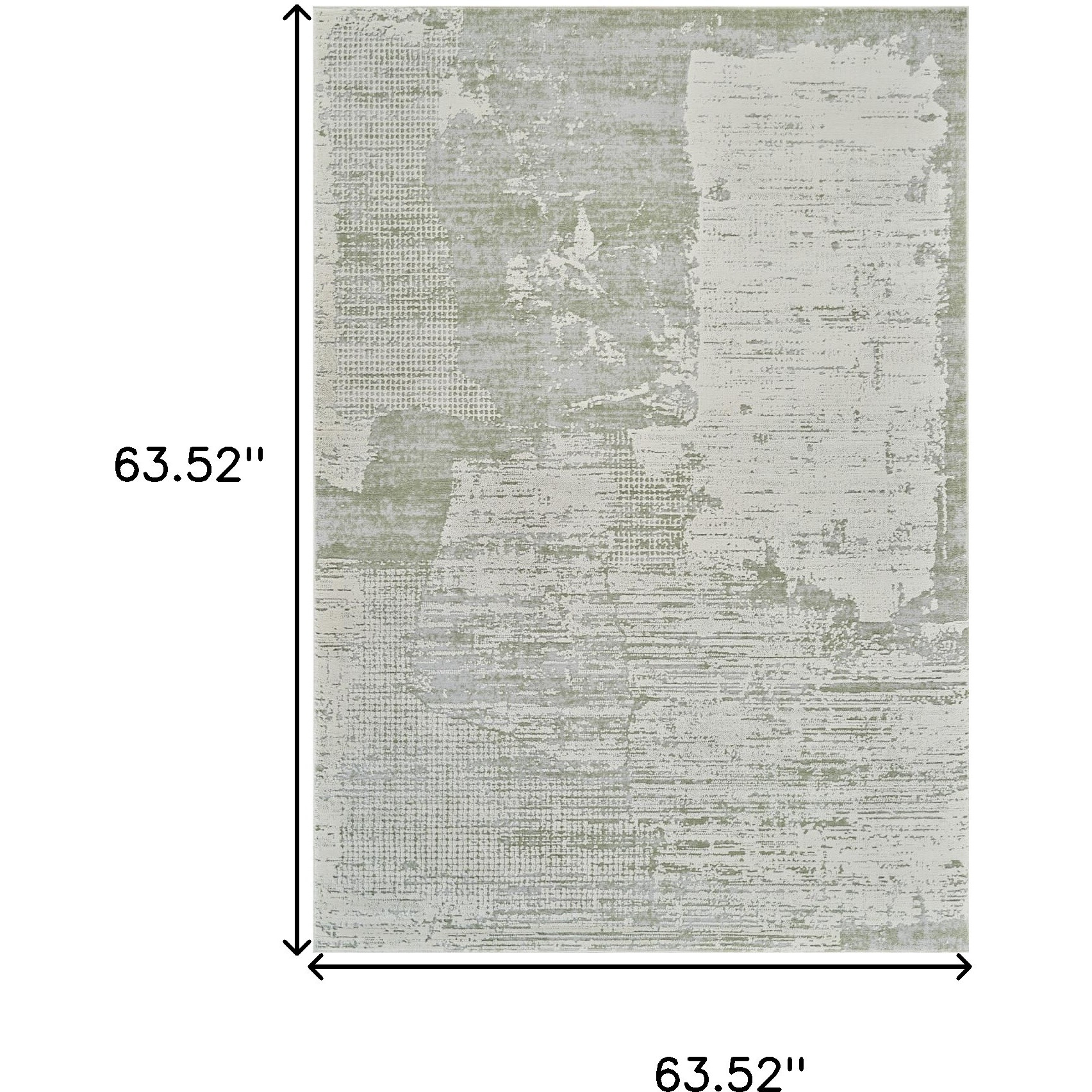 5' X 8' Beige and Green Abstract Distressed Area Rug