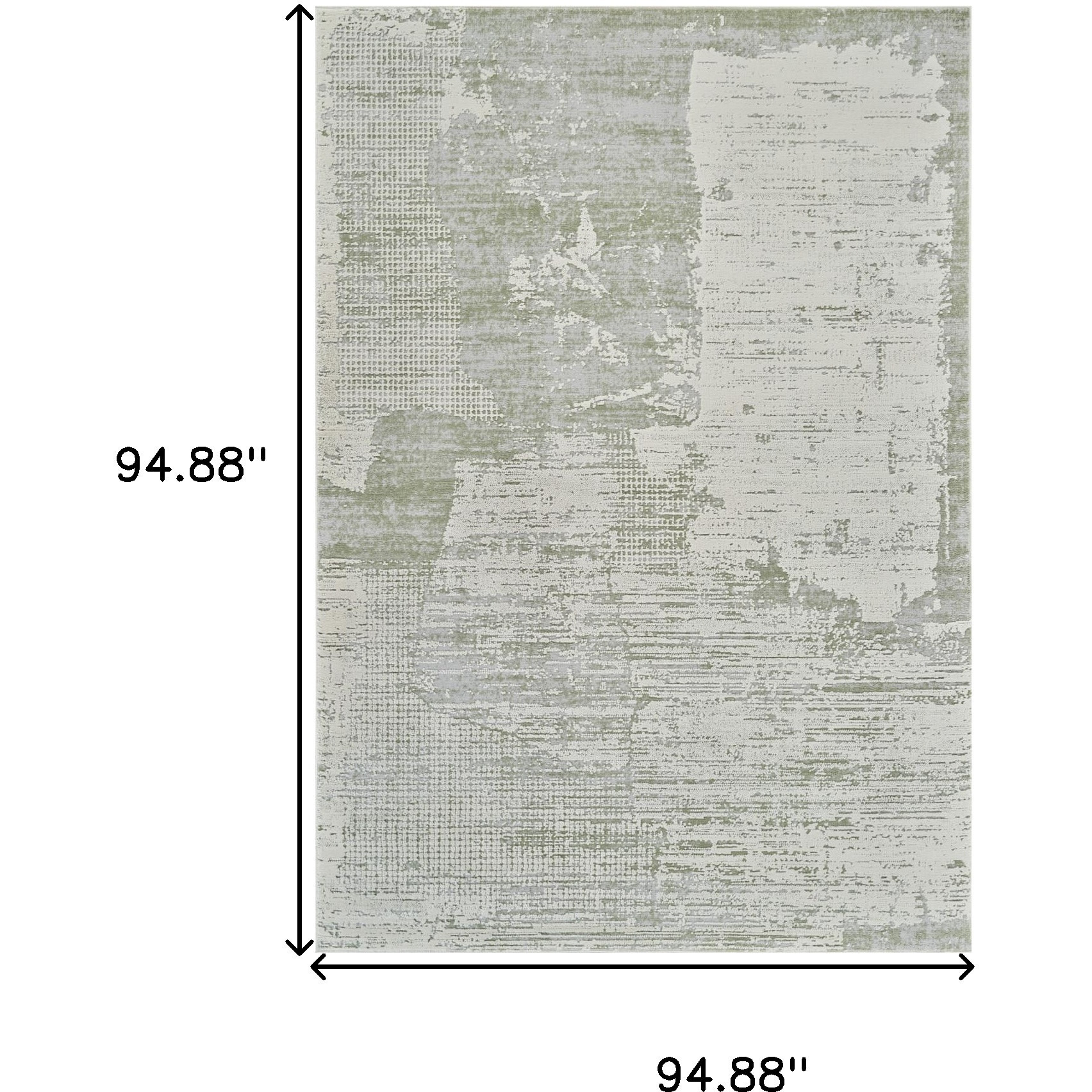 8' X 11' Beige and Green Abstract Distressed Area Rug