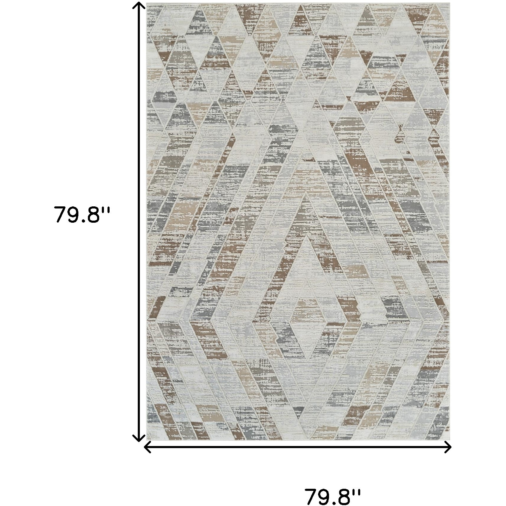 7' X 10' Beige and Brown Abstract Distressed Area Rug