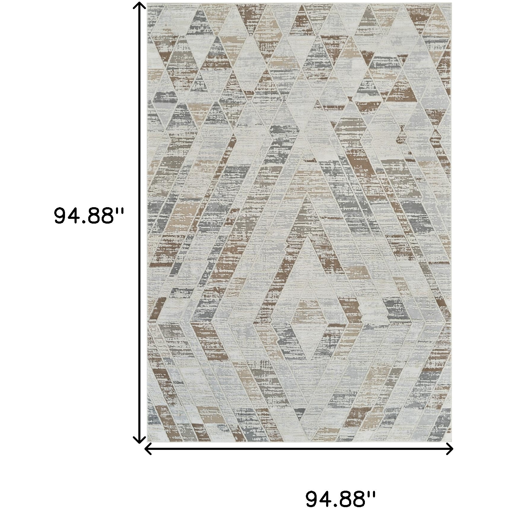 8' X 11' Beige and Brown Abstract Distressed Area Rug