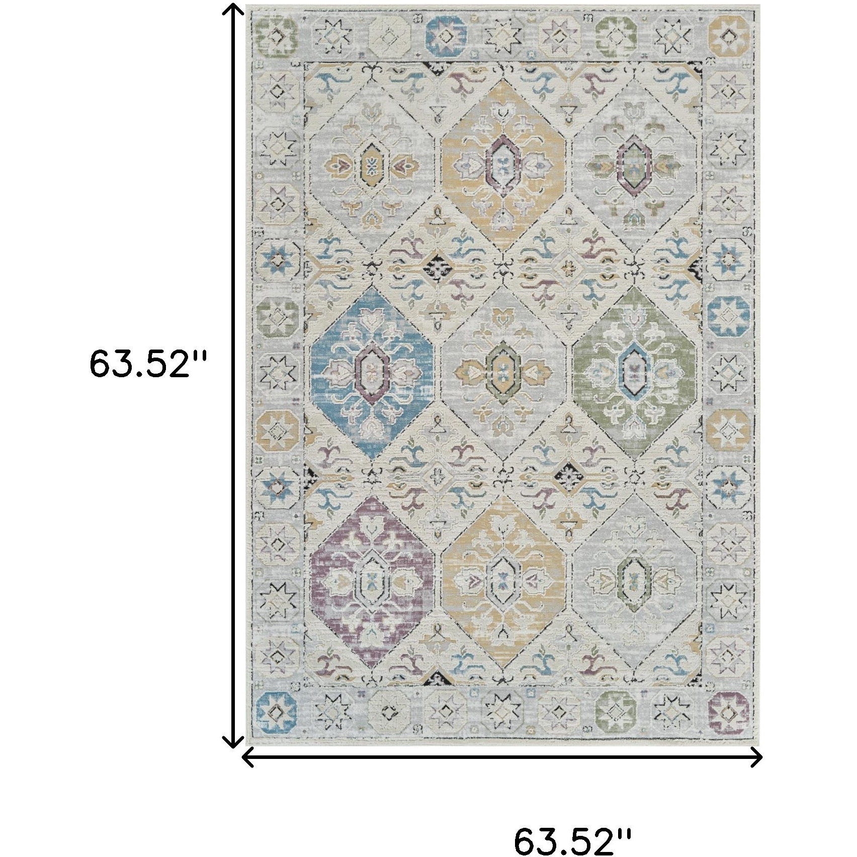 5' X 8' Beige and Gray Abstract Distressed Area Rug