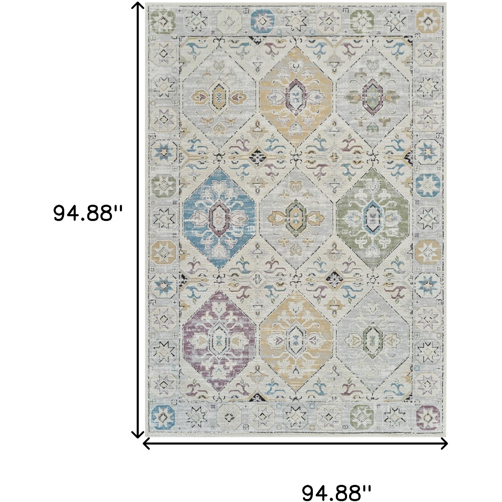 8' X 11' Beige and Gray Abstract Distressed Area Rug