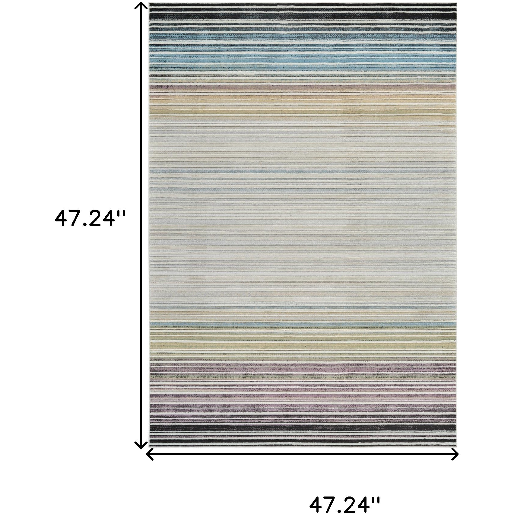 4' X 6' Beige and Blue Abstract Distressed Area Rug