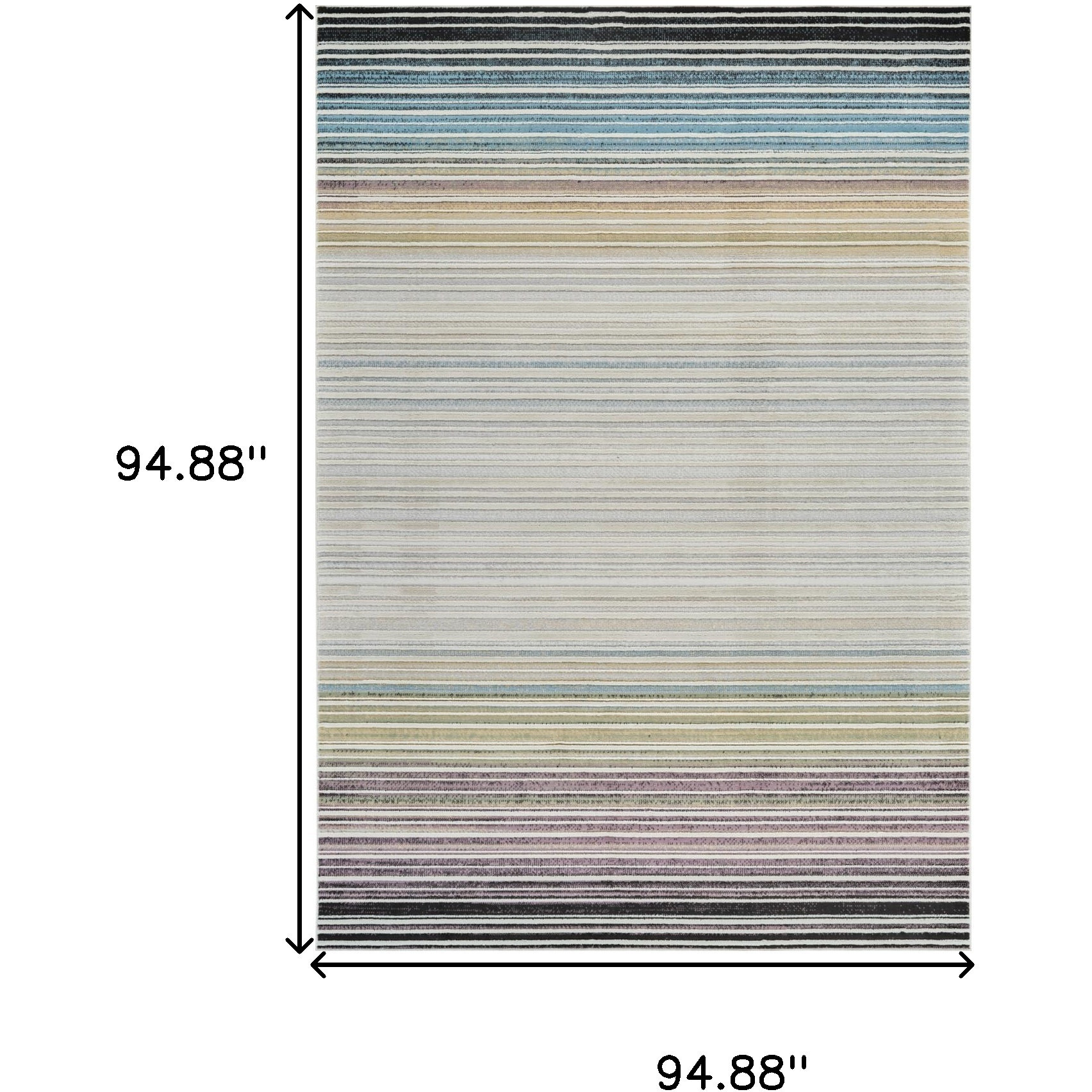 8' X 11' Beige and Blue Abstract Distressed Area Rug