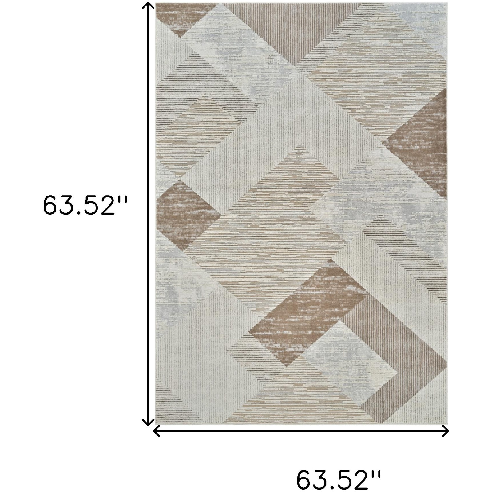 5' X 8' Beige and Brown Abstract Distressed Area Rug