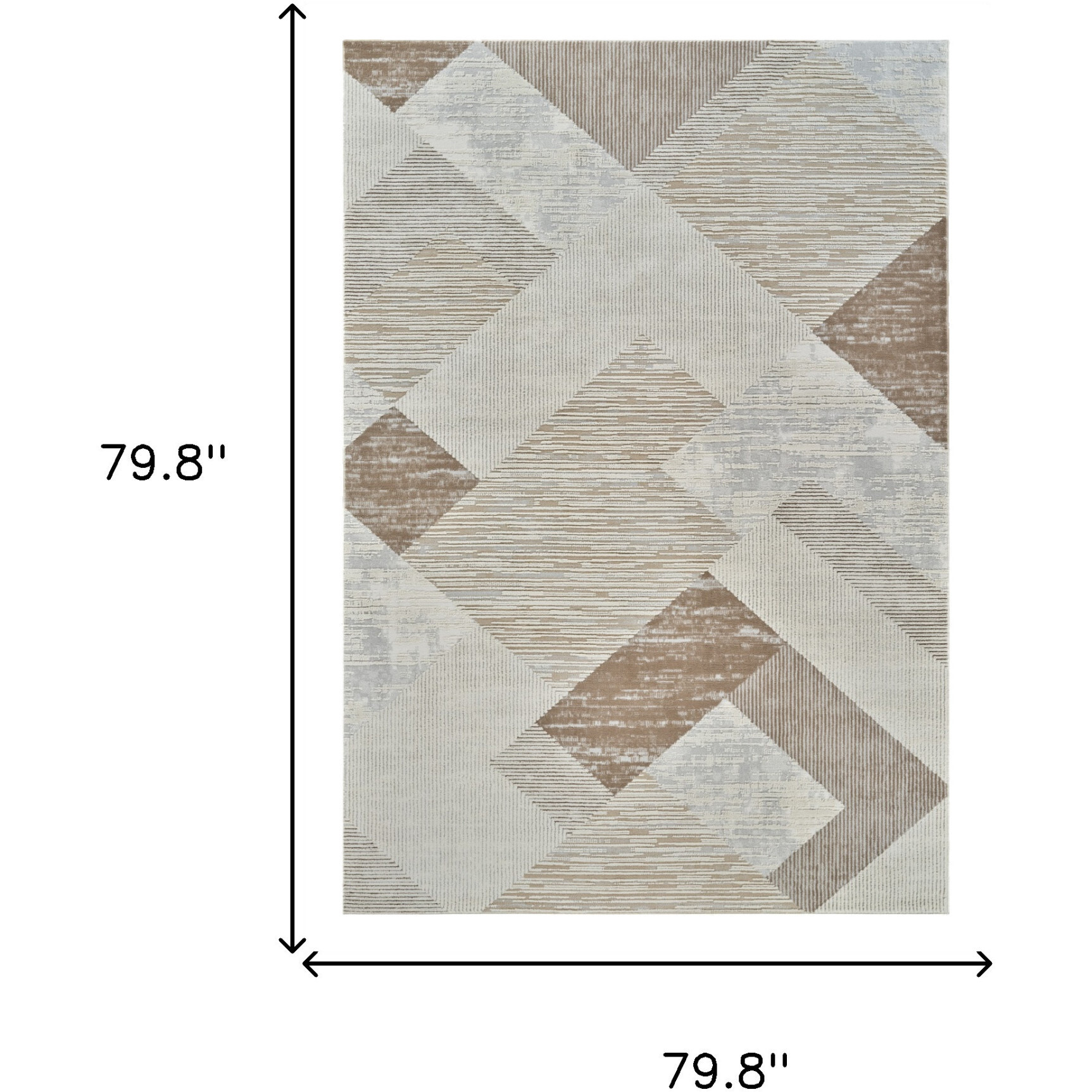 7' X 10' Beige and Brown Abstract Distressed Area Rug