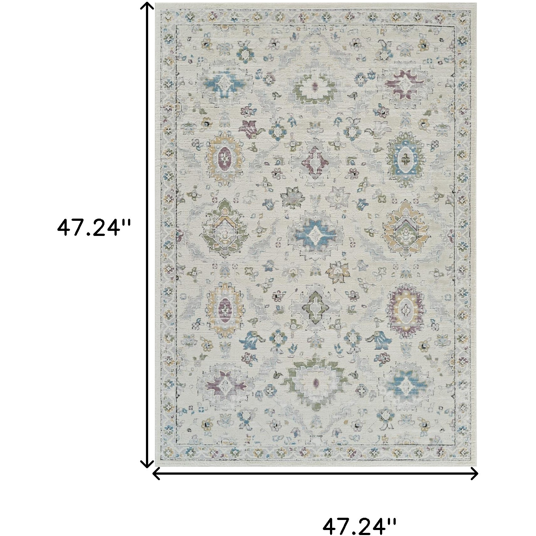4' X 6' Cream and Beige Abstract Distressed Area Rug