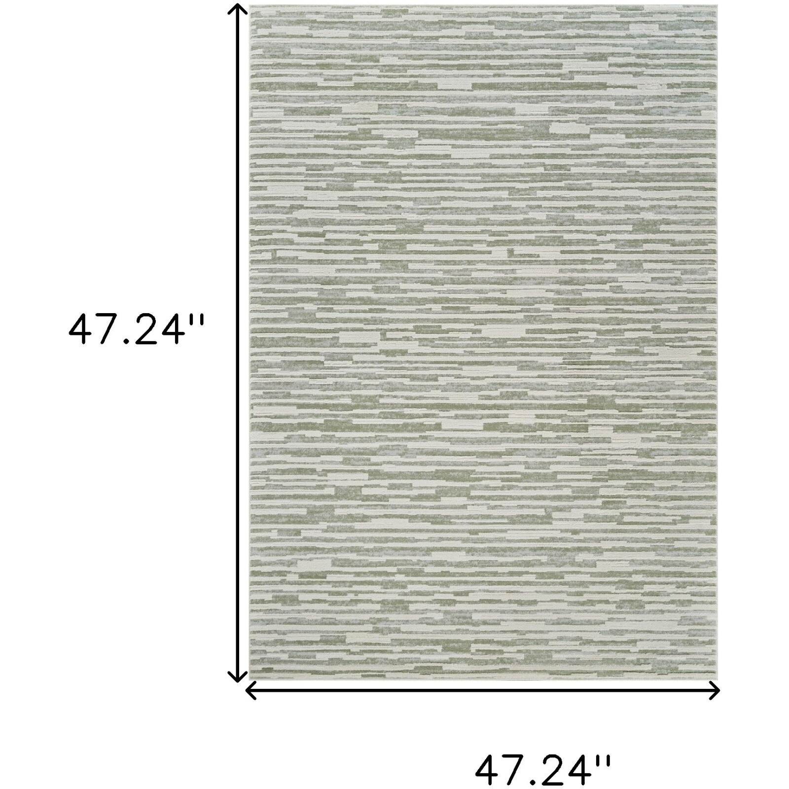 4' X 6' Beige and Green Abstract Distressed Area Rug