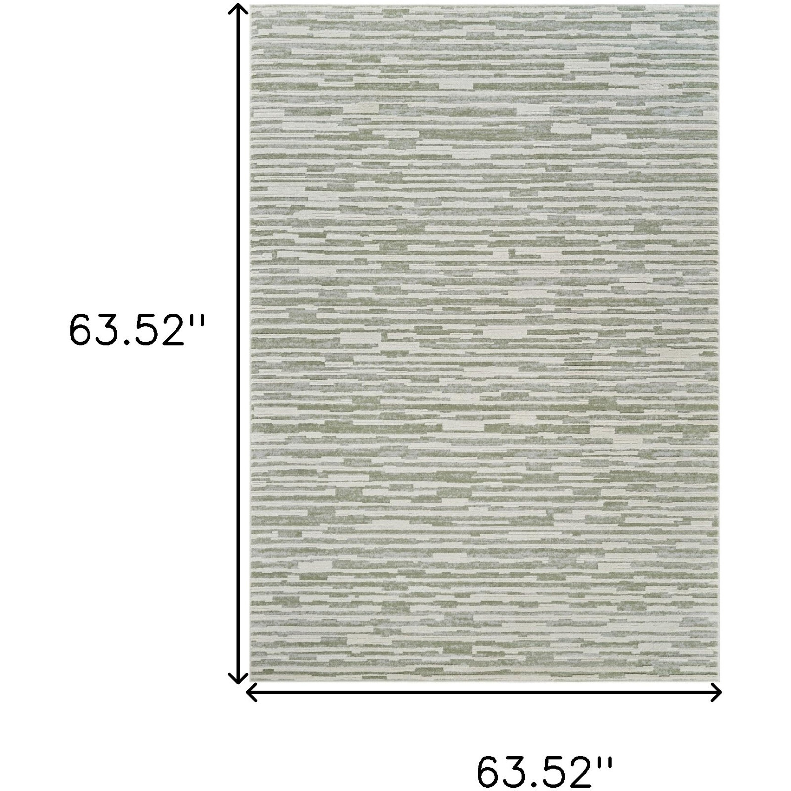 5' X 8' Beige and Green Abstract Distressed Area Rug