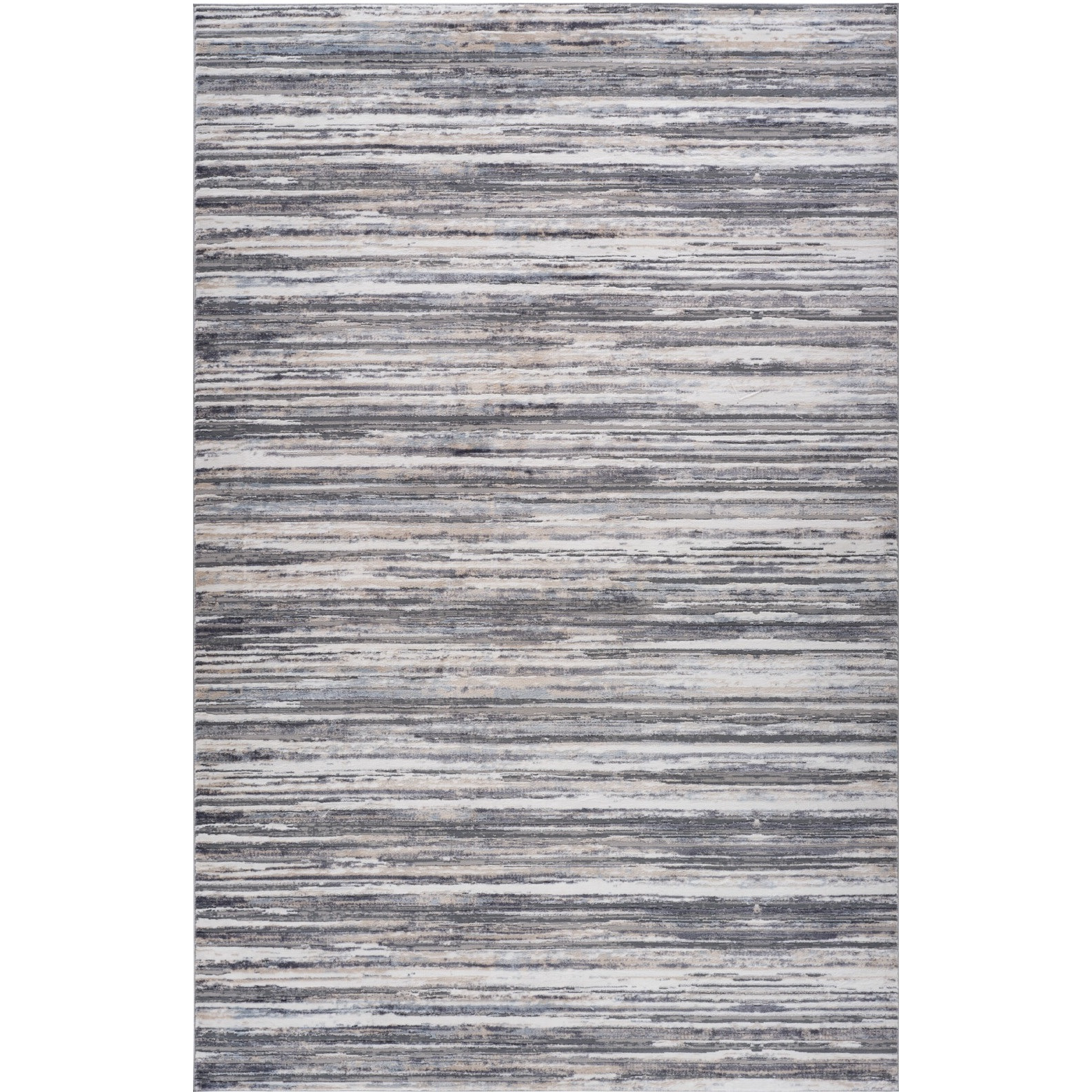 7' X 10' Blue and Gray Abstract Distressed Area Rug