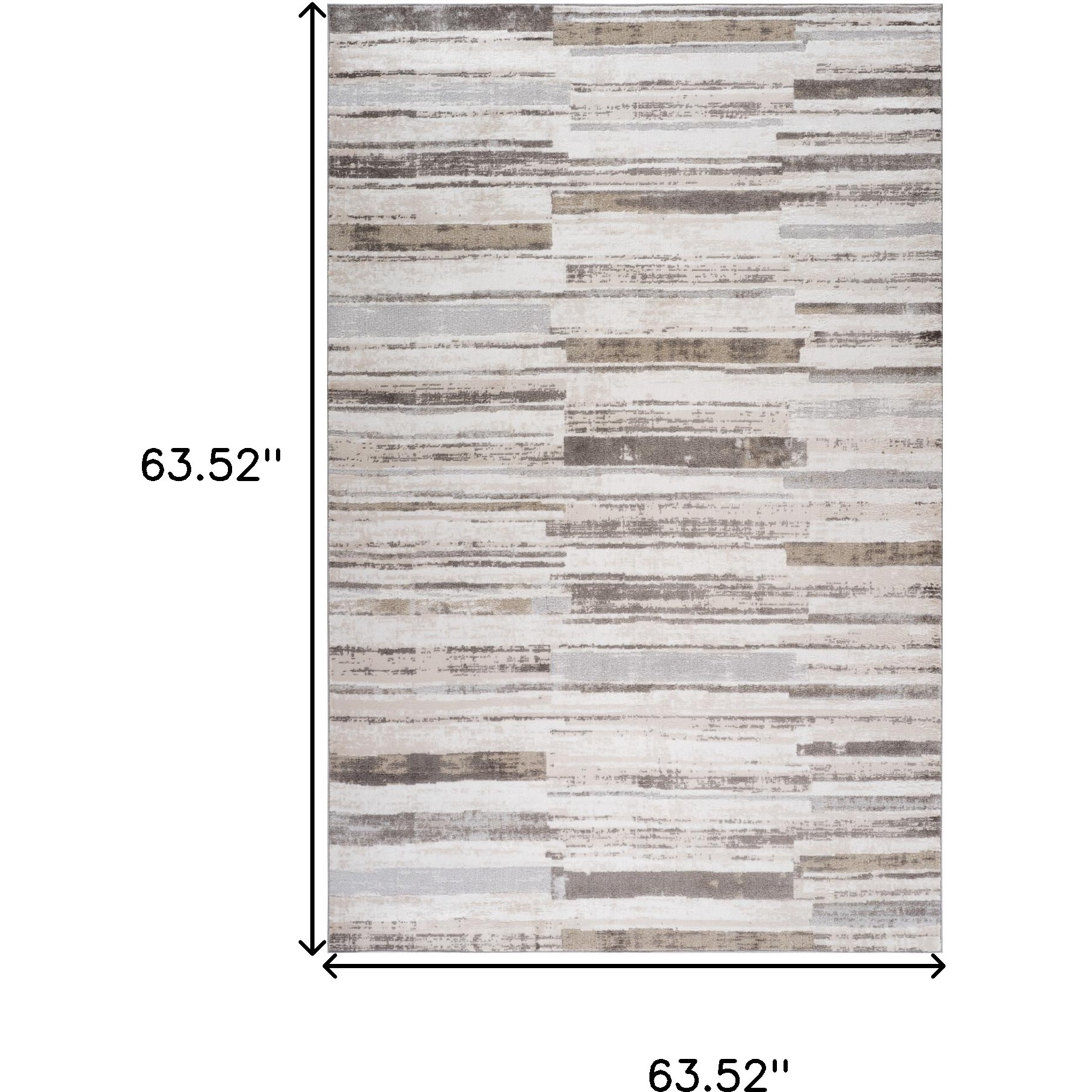 5' X 8' Beige and Brown Abstract Distressed Area Rug
