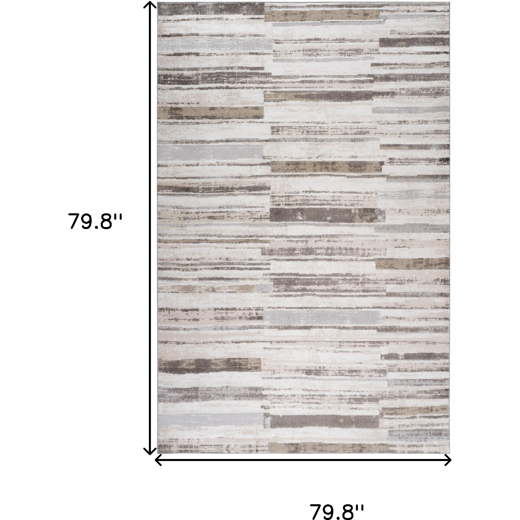7' X 10' Beige and Brown Abstract Distressed Area Rug