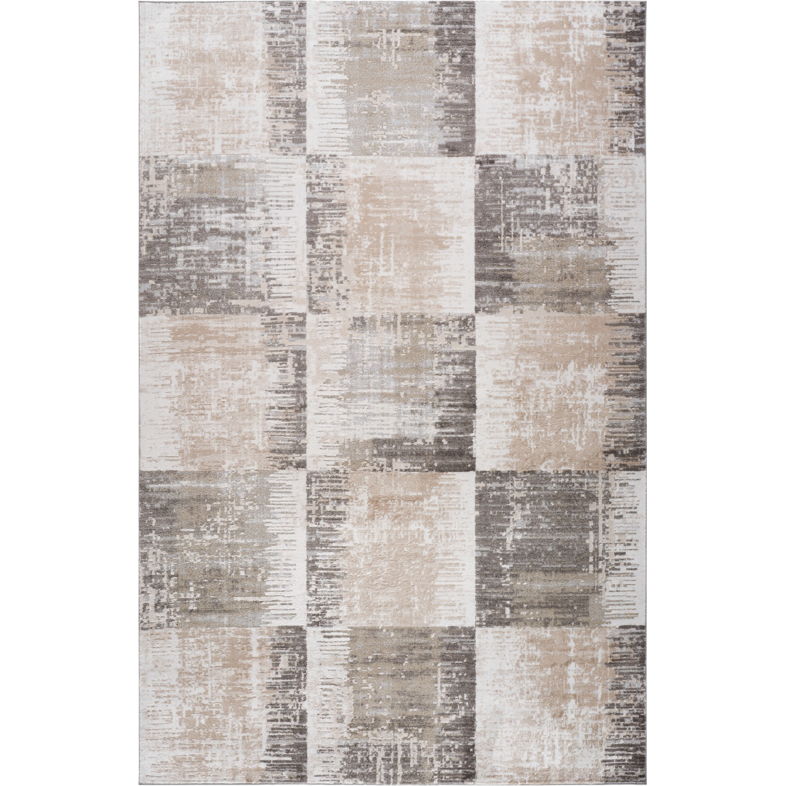 8' X 11' Beige and Brown Abstract Distressed Area Rug