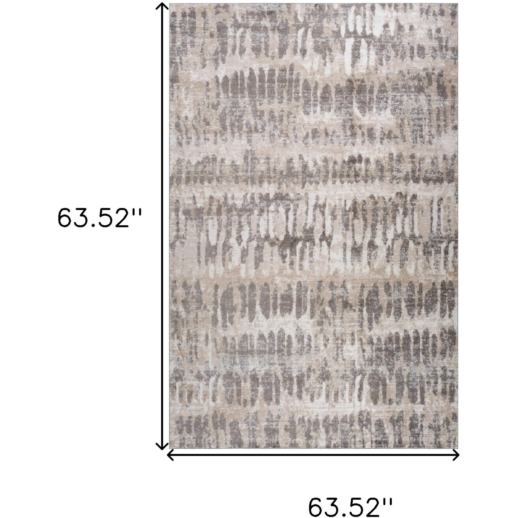 5' X 8' Beige and Brown Abstract Distressed Area Rug
