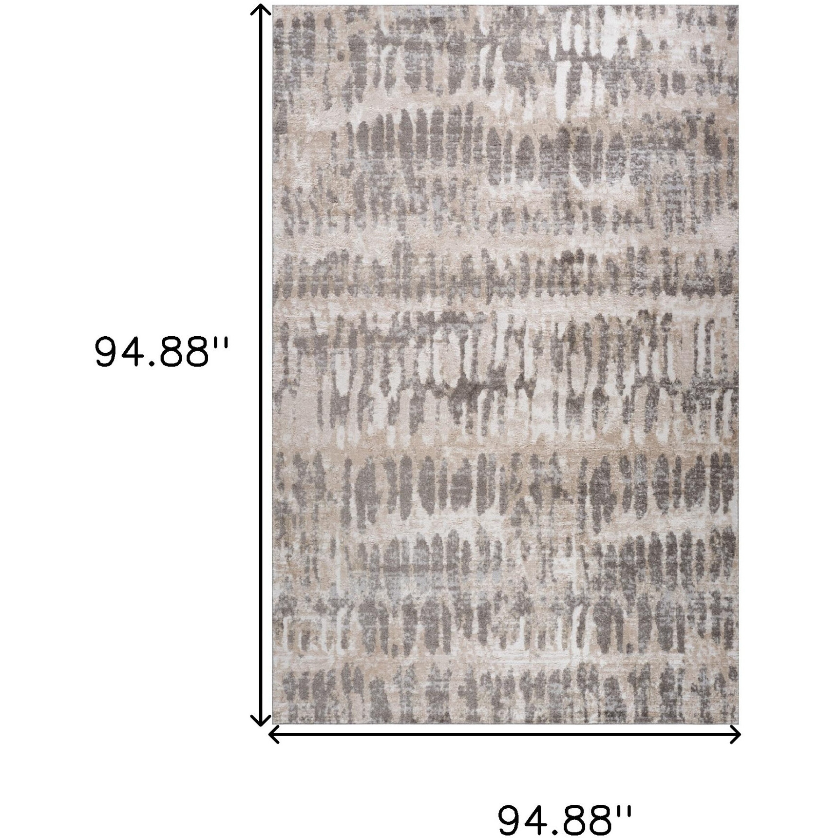 8' X 11' Beige and Brown Abstract Distressed Area Rug