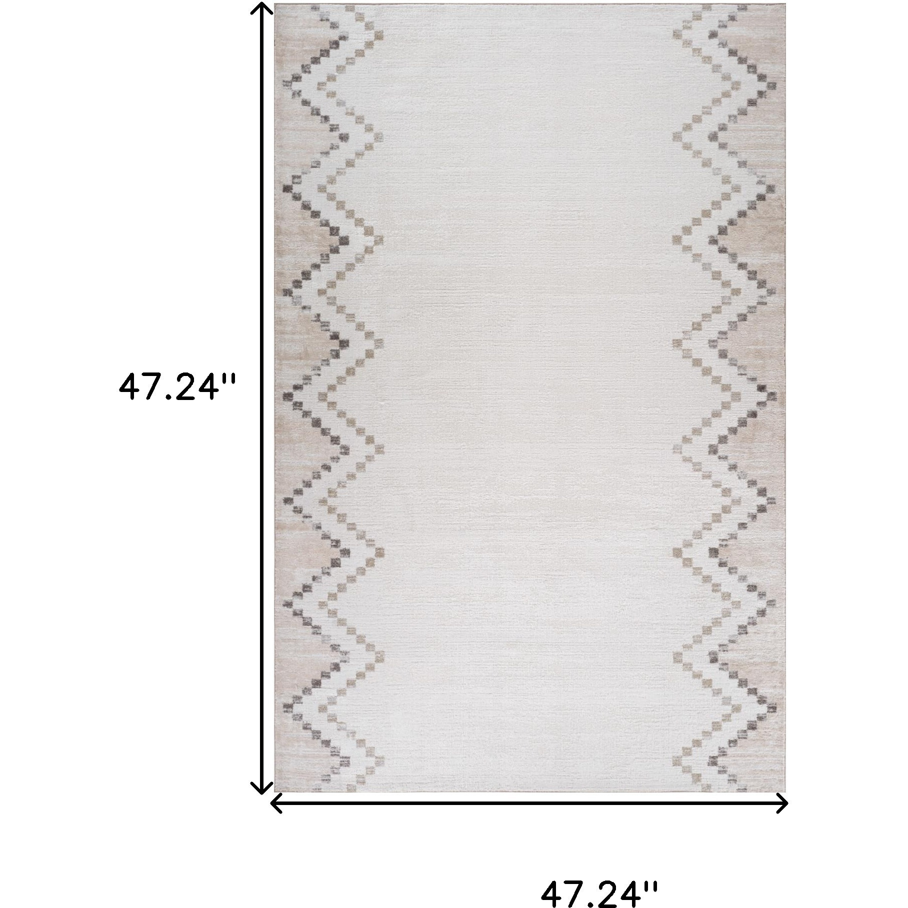 4' X 6' Beige and Brown Abstract Distressed Area Rug