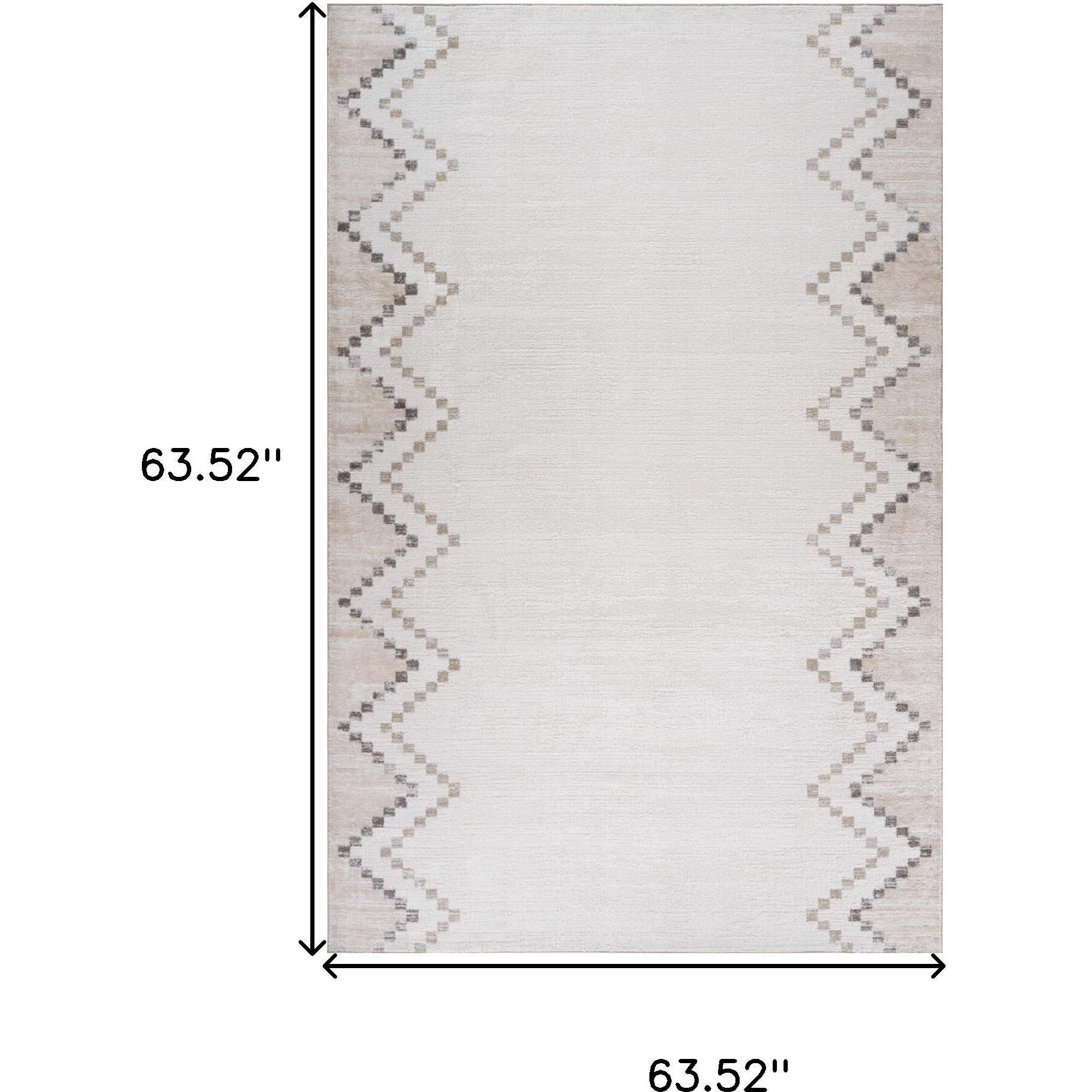 5' X 8' Beige and Brown Abstract Distressed Area Rug