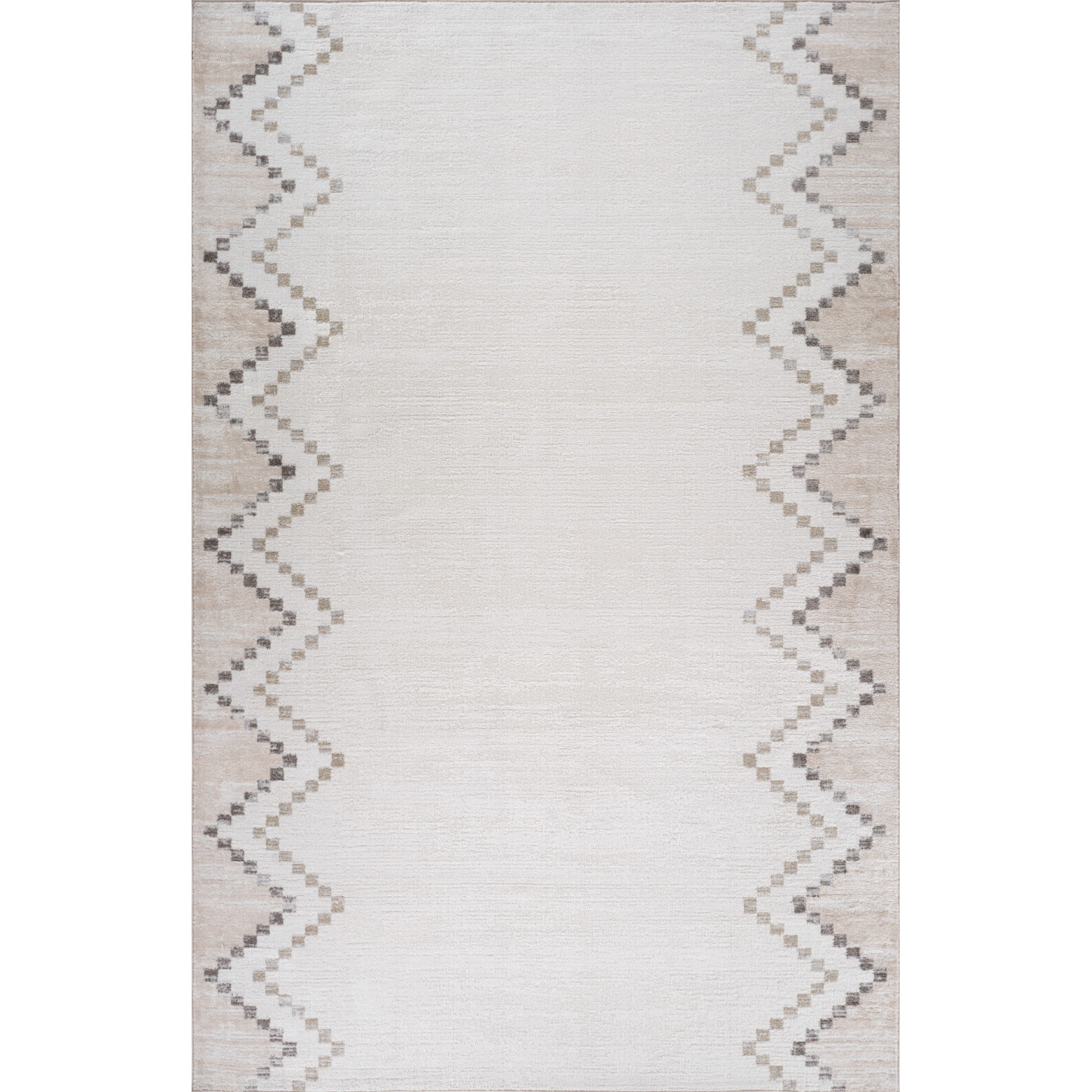 5' X 8' Beige and Brown Abstract Distressed Area Rug