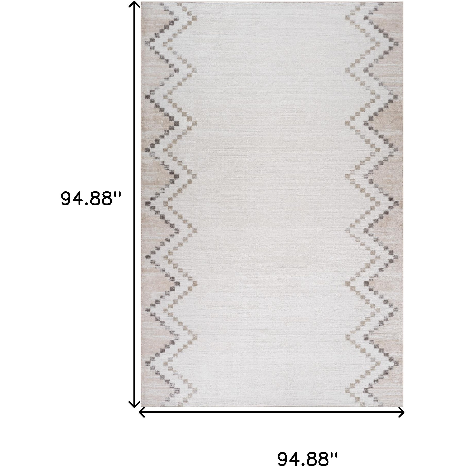 8' X 11' Beige and Brown Abstract Distressed Area Rug