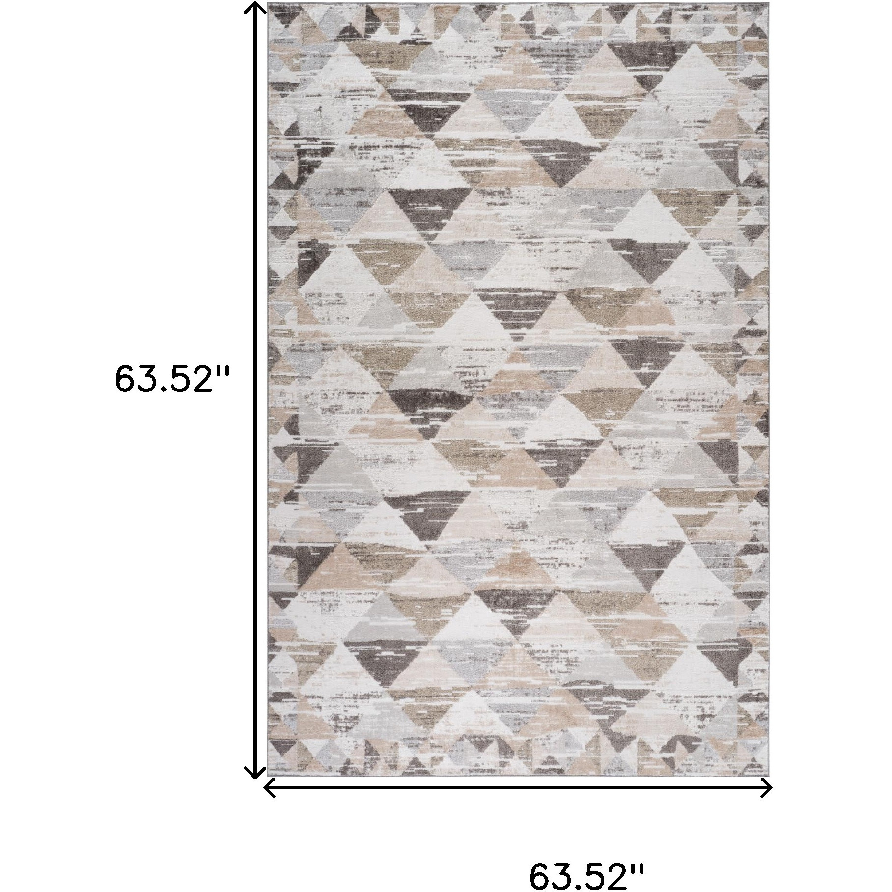 5' X 8' Beige and Brown Abstract Distressed Area Rug