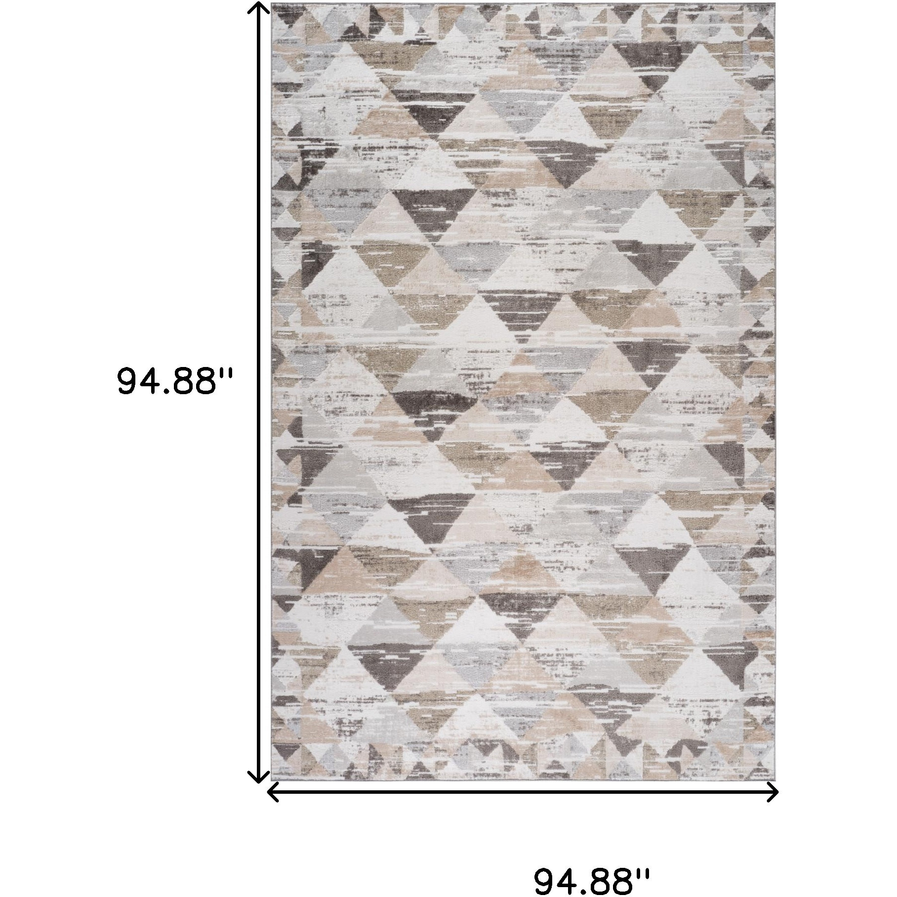 8' X 11' Beige and Brown Abstract Distressed Area Rug