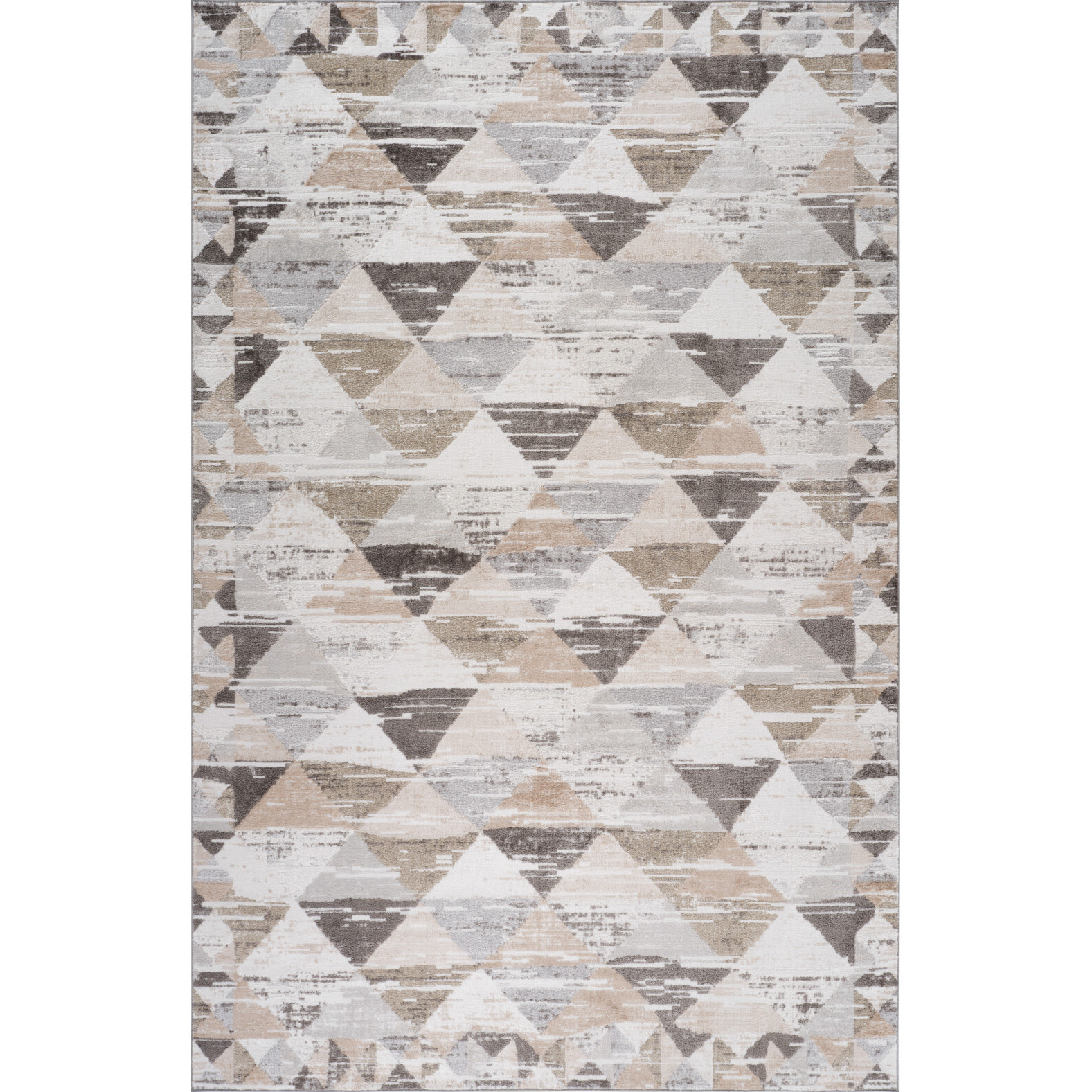 8' X 11' Beige and Brown Abstract Distressed Area Rug